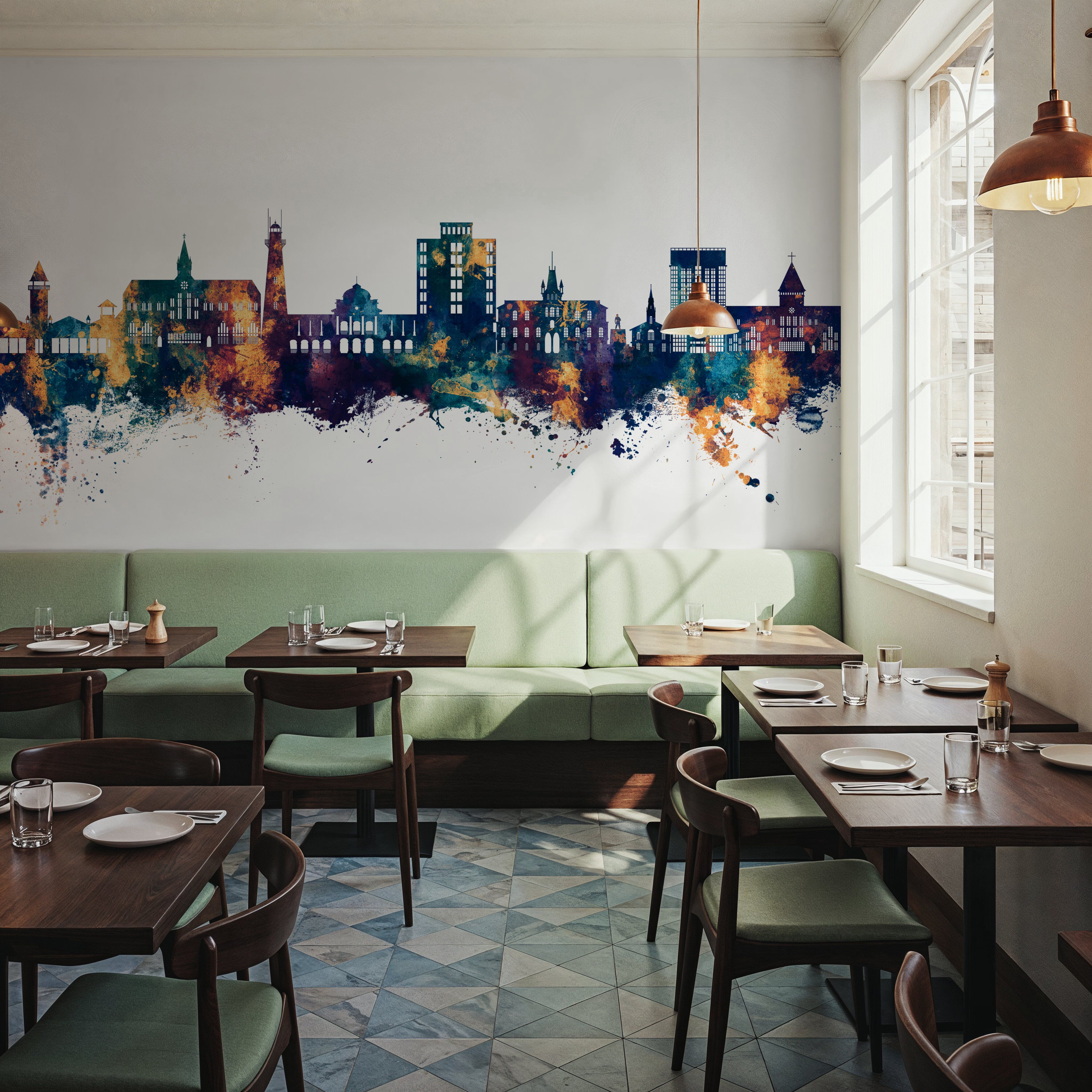 Georgetown Guyana Skyline Blue & Bronze