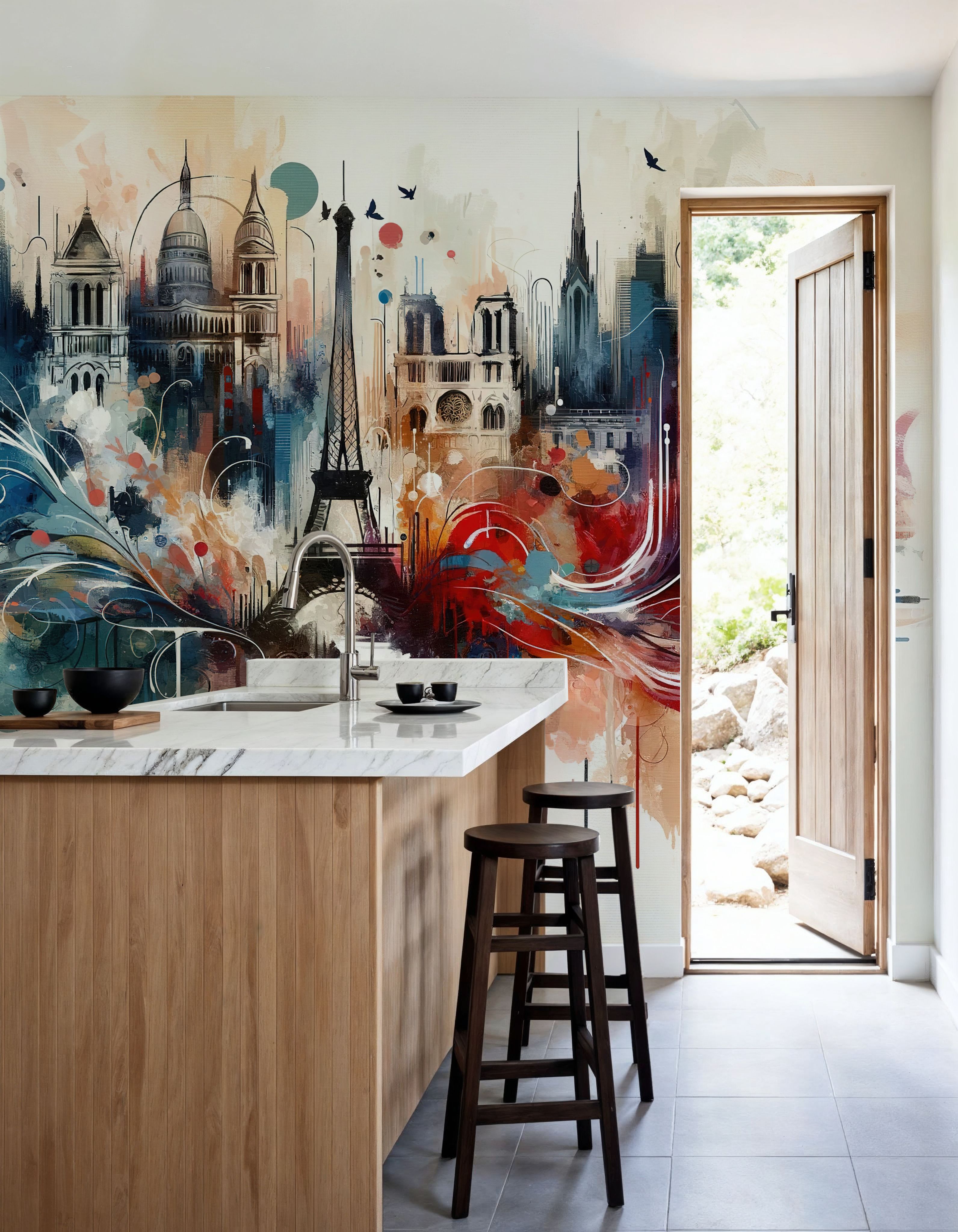 Watercolor Skyline Paris IV