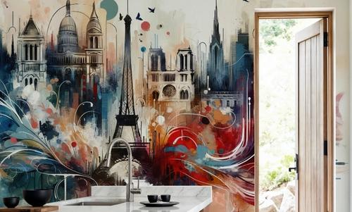 Watercolor Skyline Paris IV