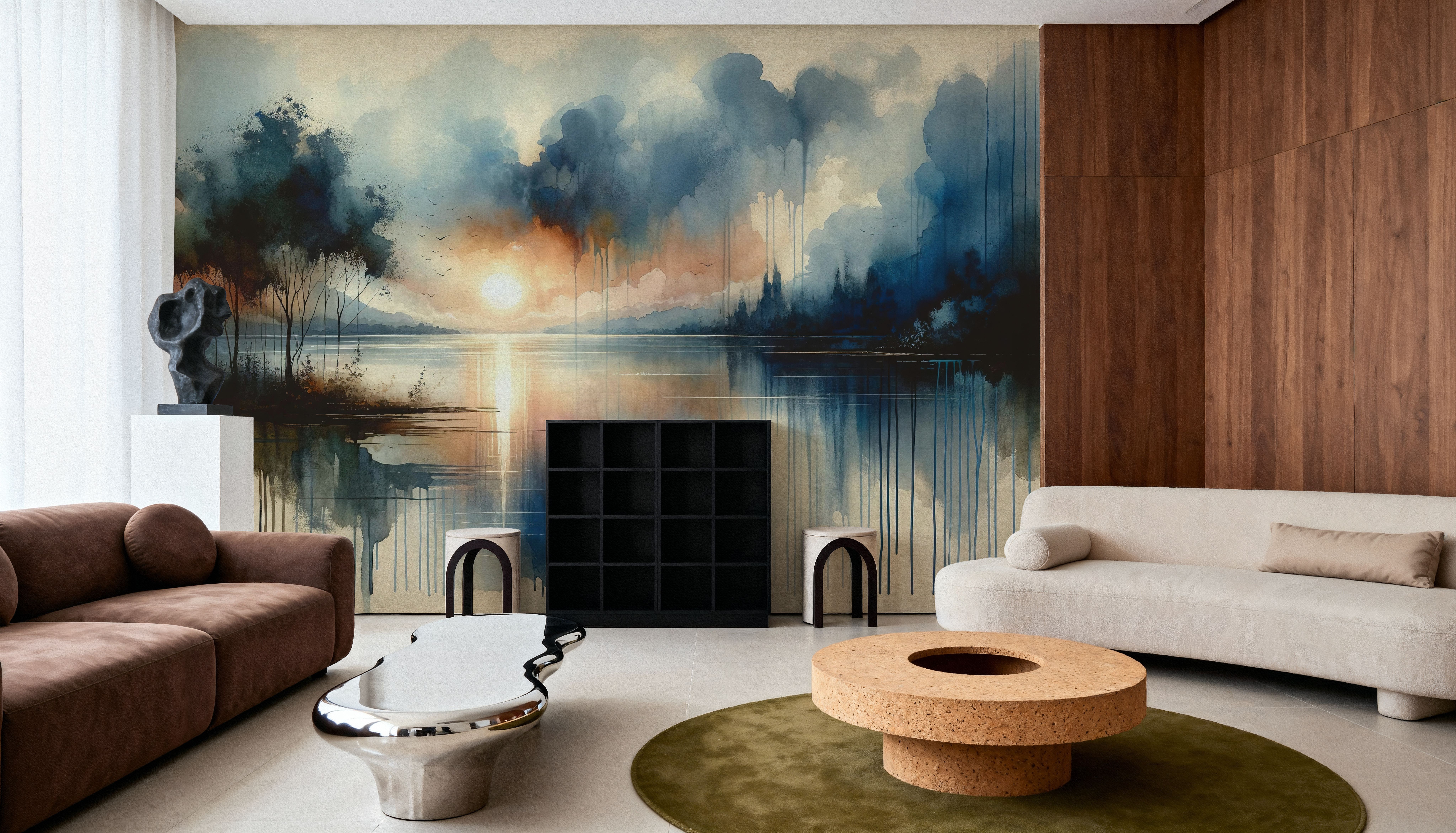 Watercolor Abstract Lake