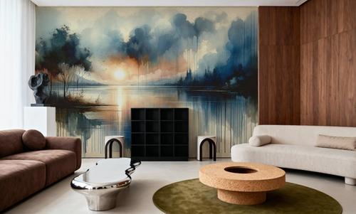 Watercolor Abstract Lake