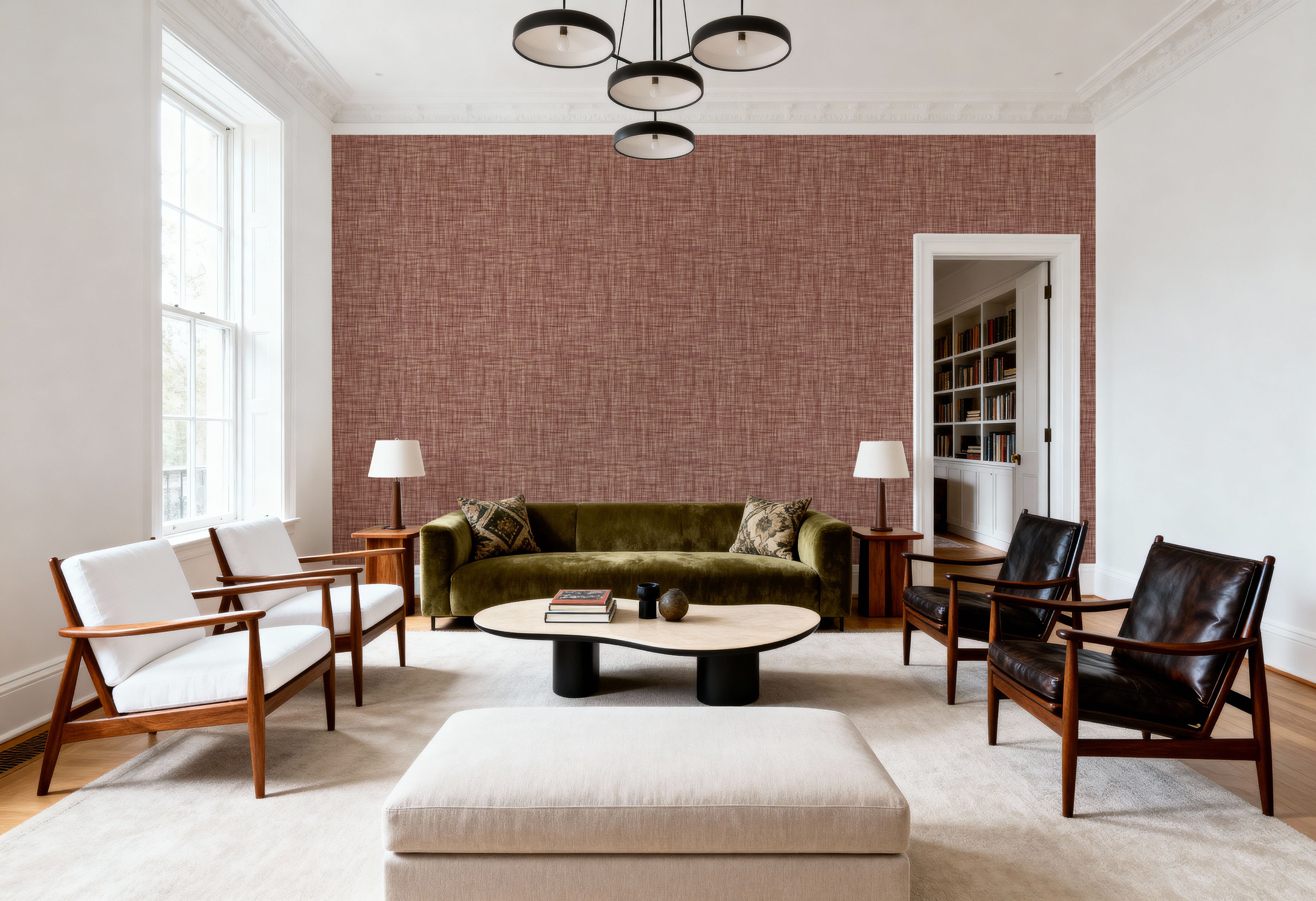 Mottled Linen Effect, Wine