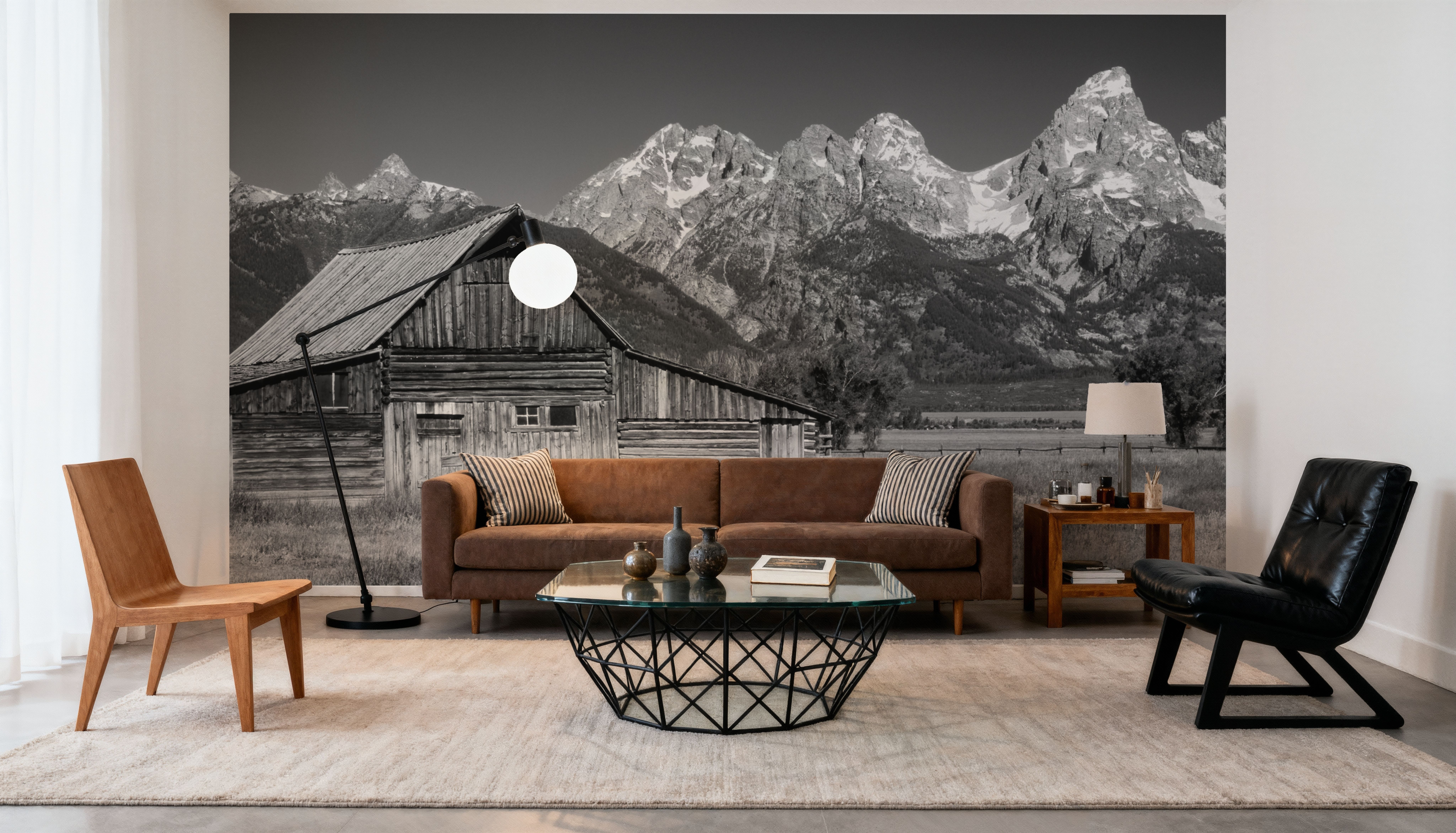 Mountain Homestead Black & White