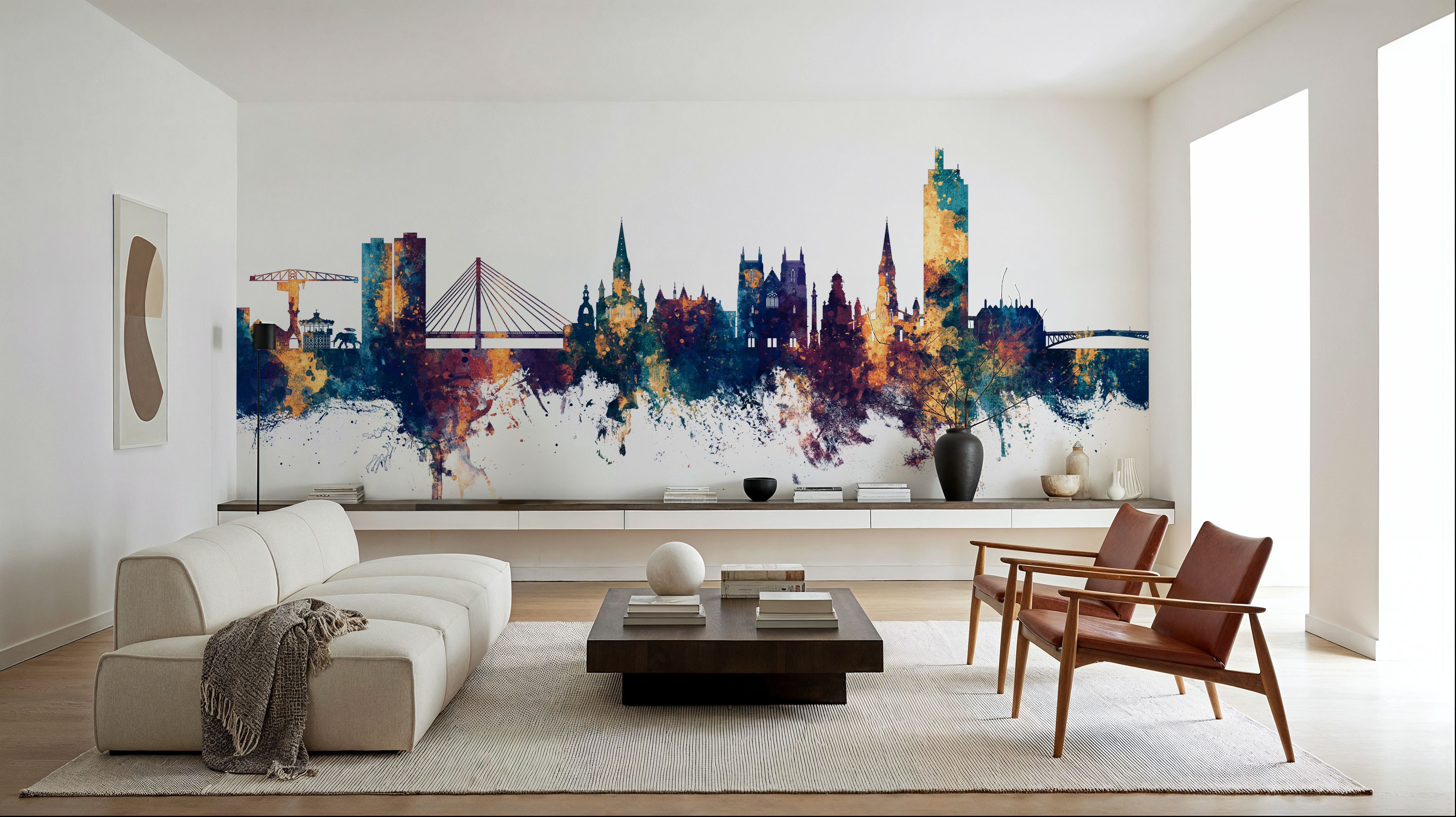 Nantes France Skyline Blue & Bronze