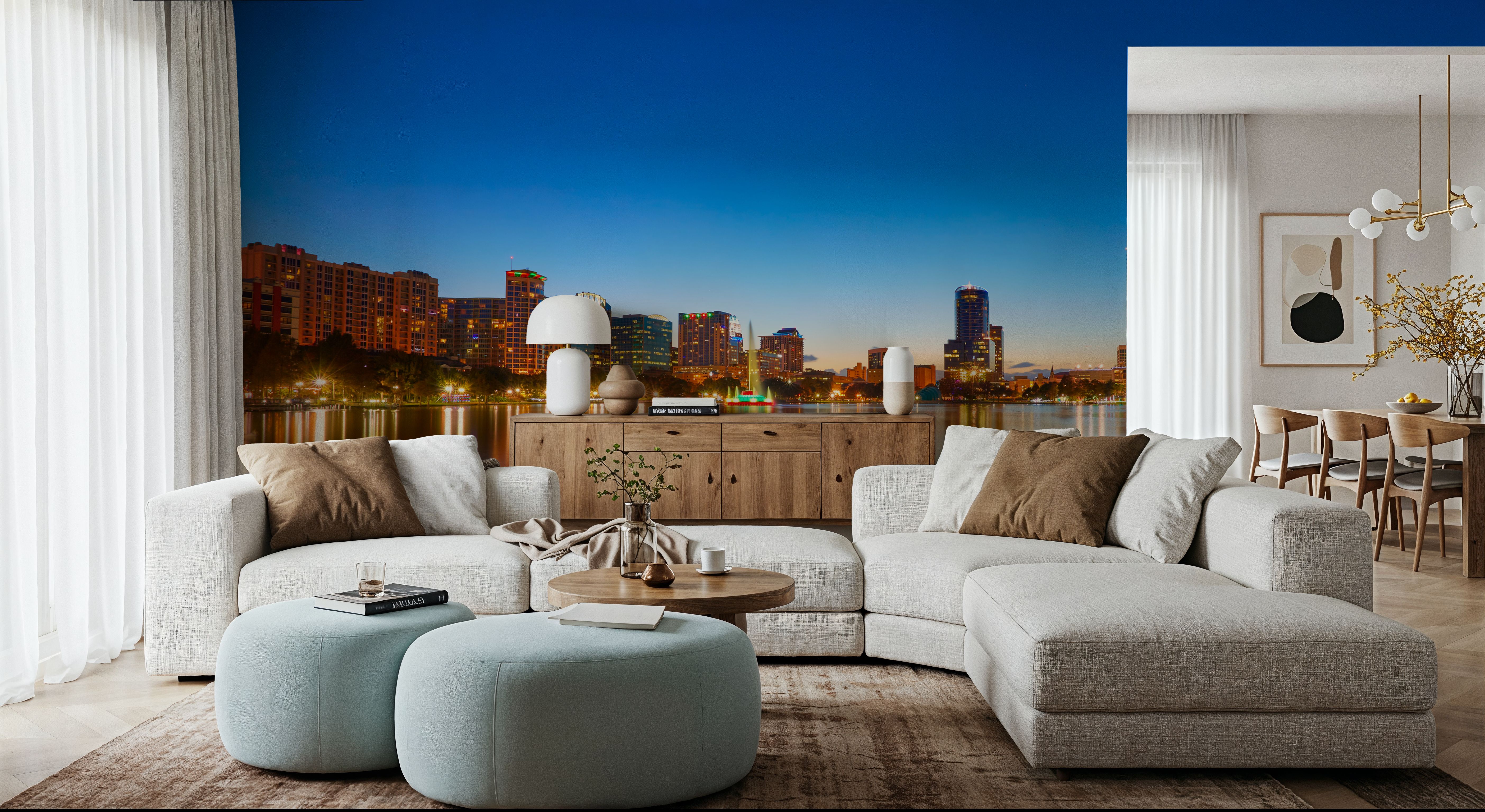 Orlando Skyline Sunset at Lake Eola