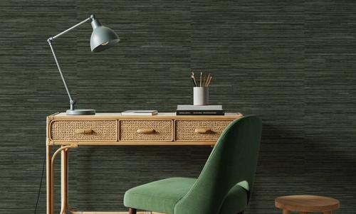 Faux Grasscloth with Visible Seams, Evergreen
