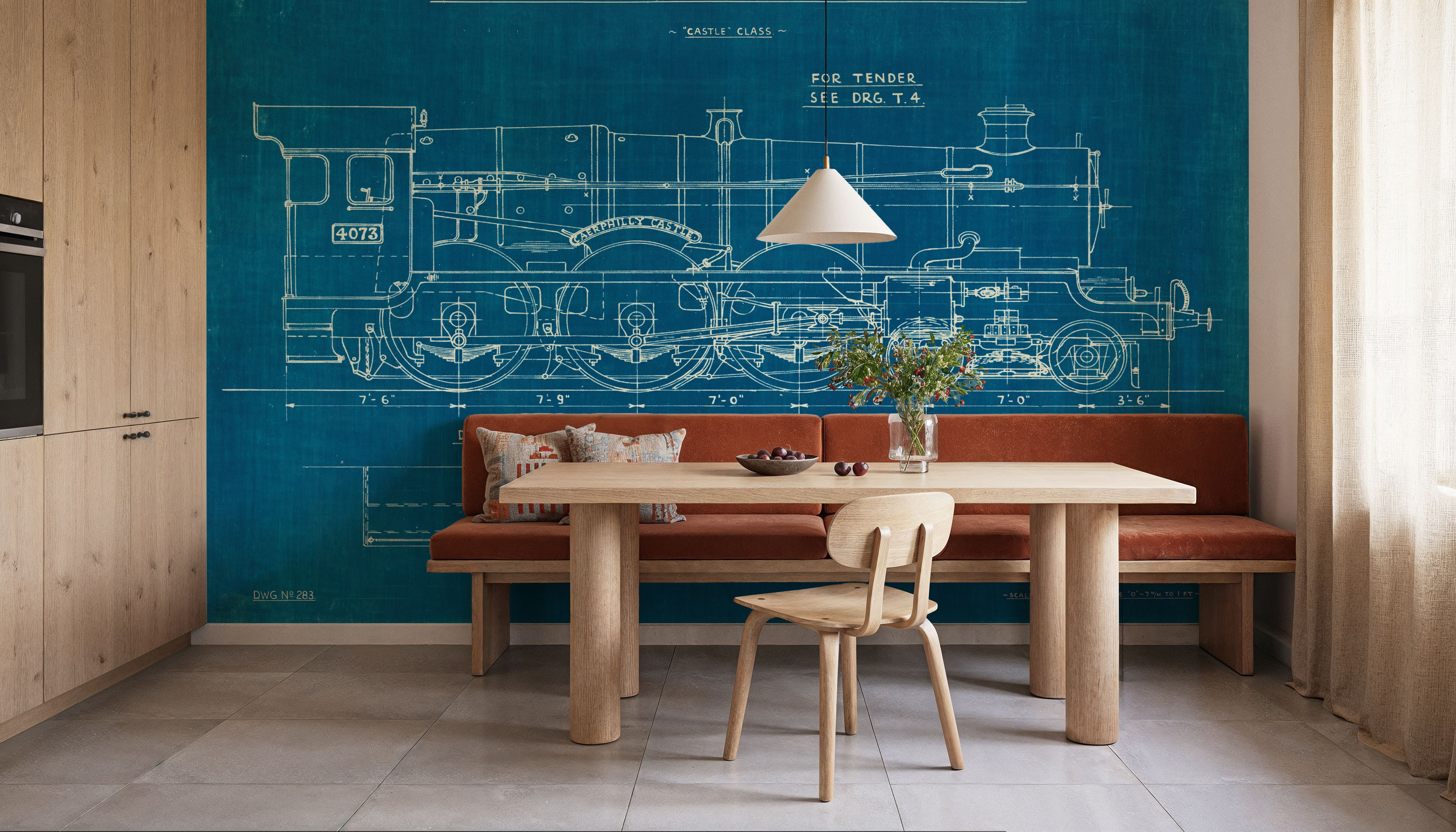 Locomotive Blueprint, Wallpaper