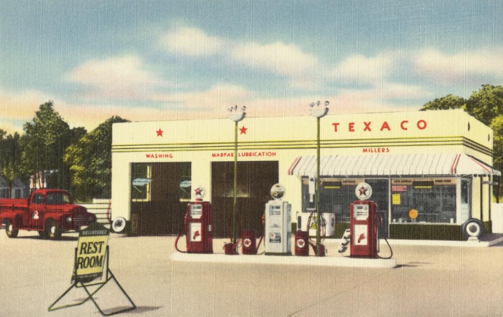 Greetings from the Gas Station - Screenprint Postcard
