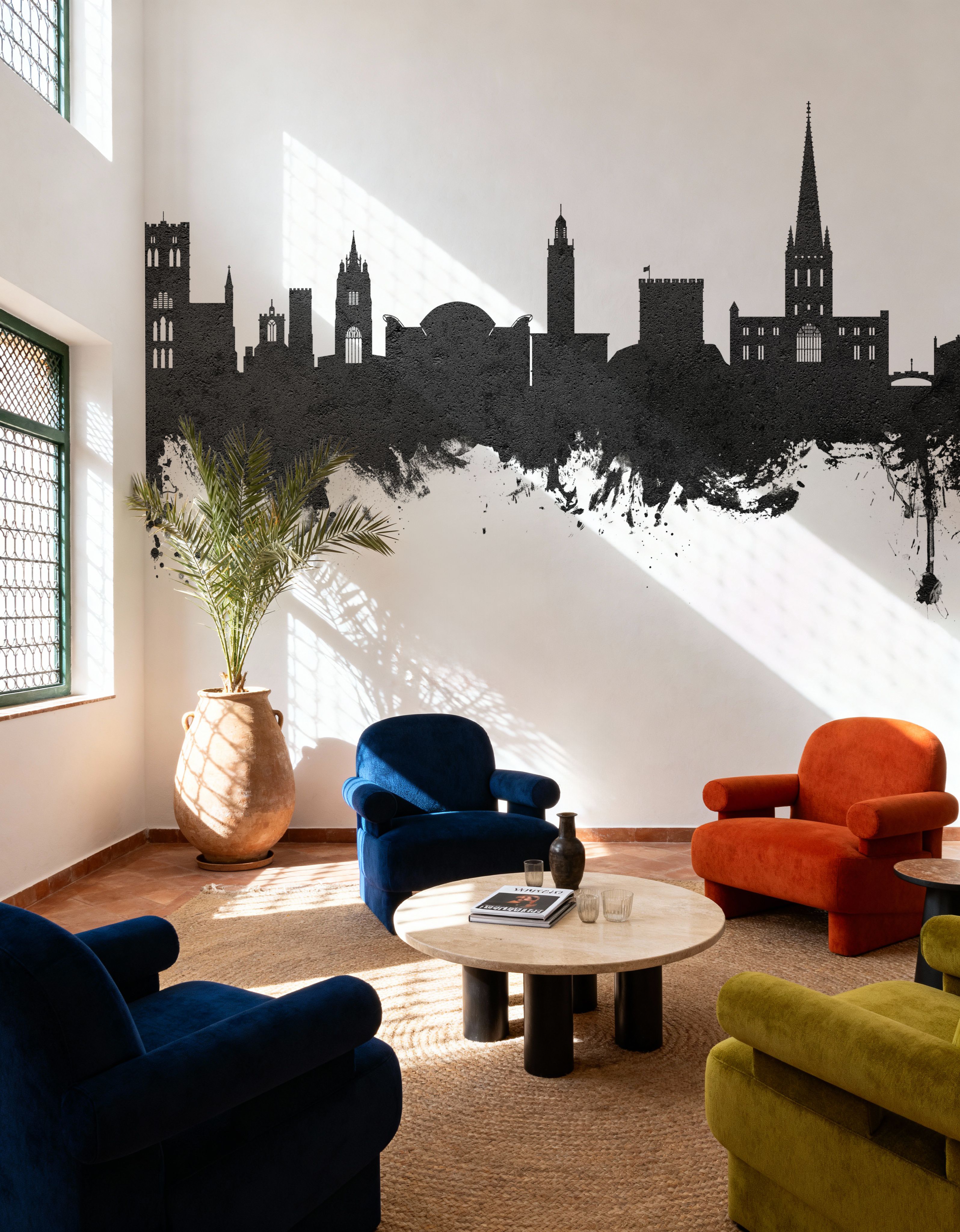 Norwich England Skyline Black & White