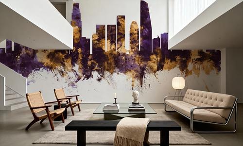 Los Angeles Skyline Purple & Gold