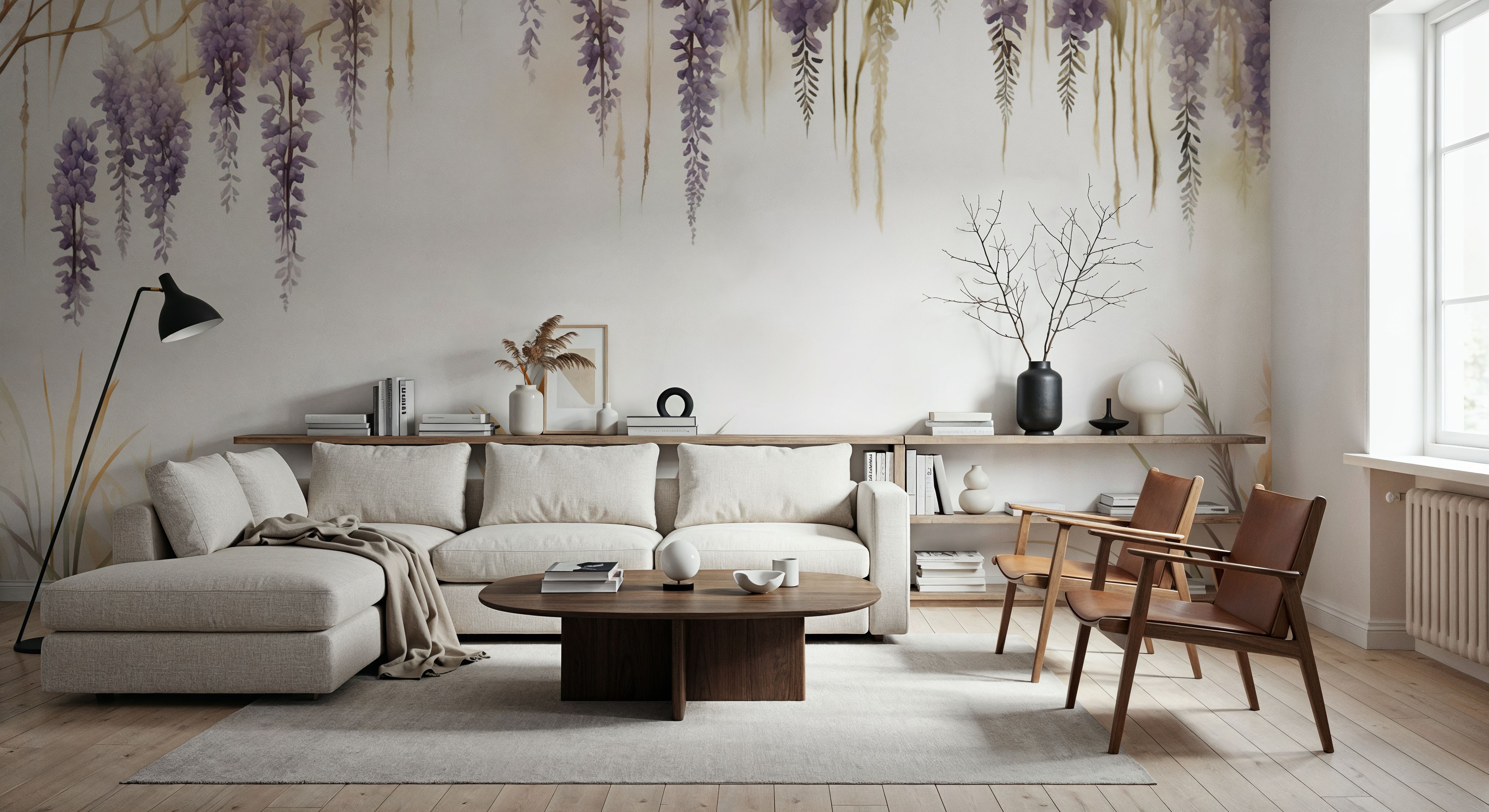 Wisteria and Field Grasses