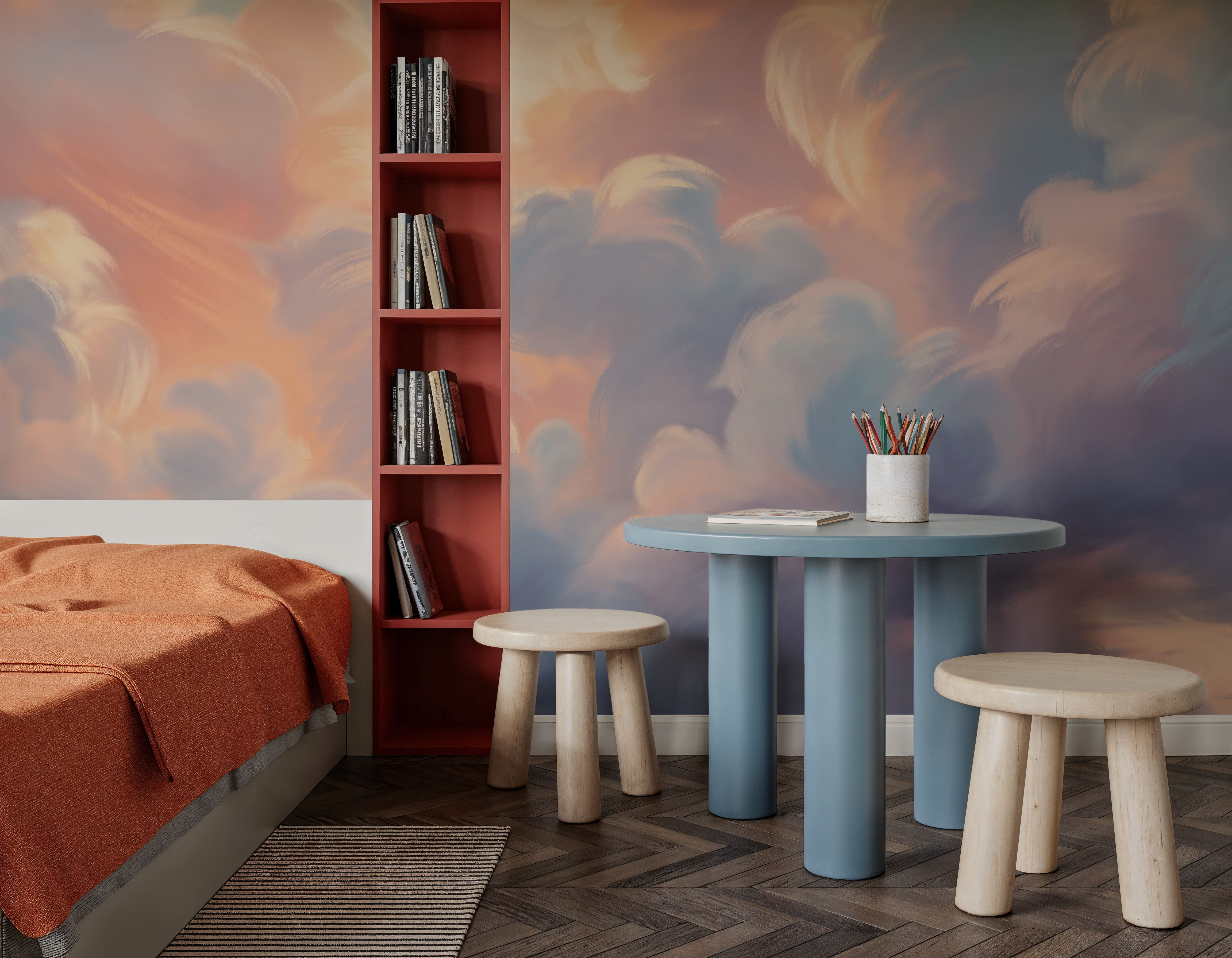 Clouding, Pink & Lavender