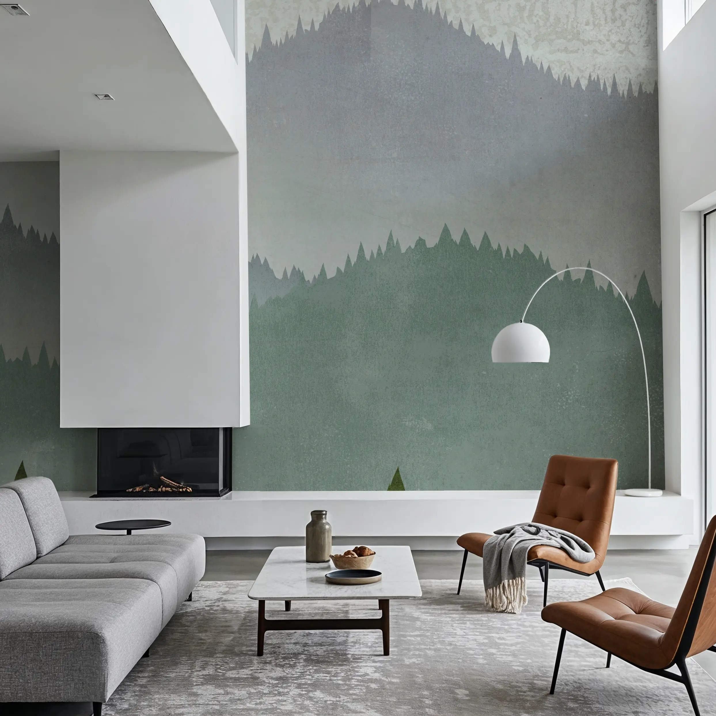 Wall Mural - Rolling Hills - Abstract Landscapes mural wallpaper - Green - Bedroom - Wallism UK - Peel & Stick or Paste-the-Wall