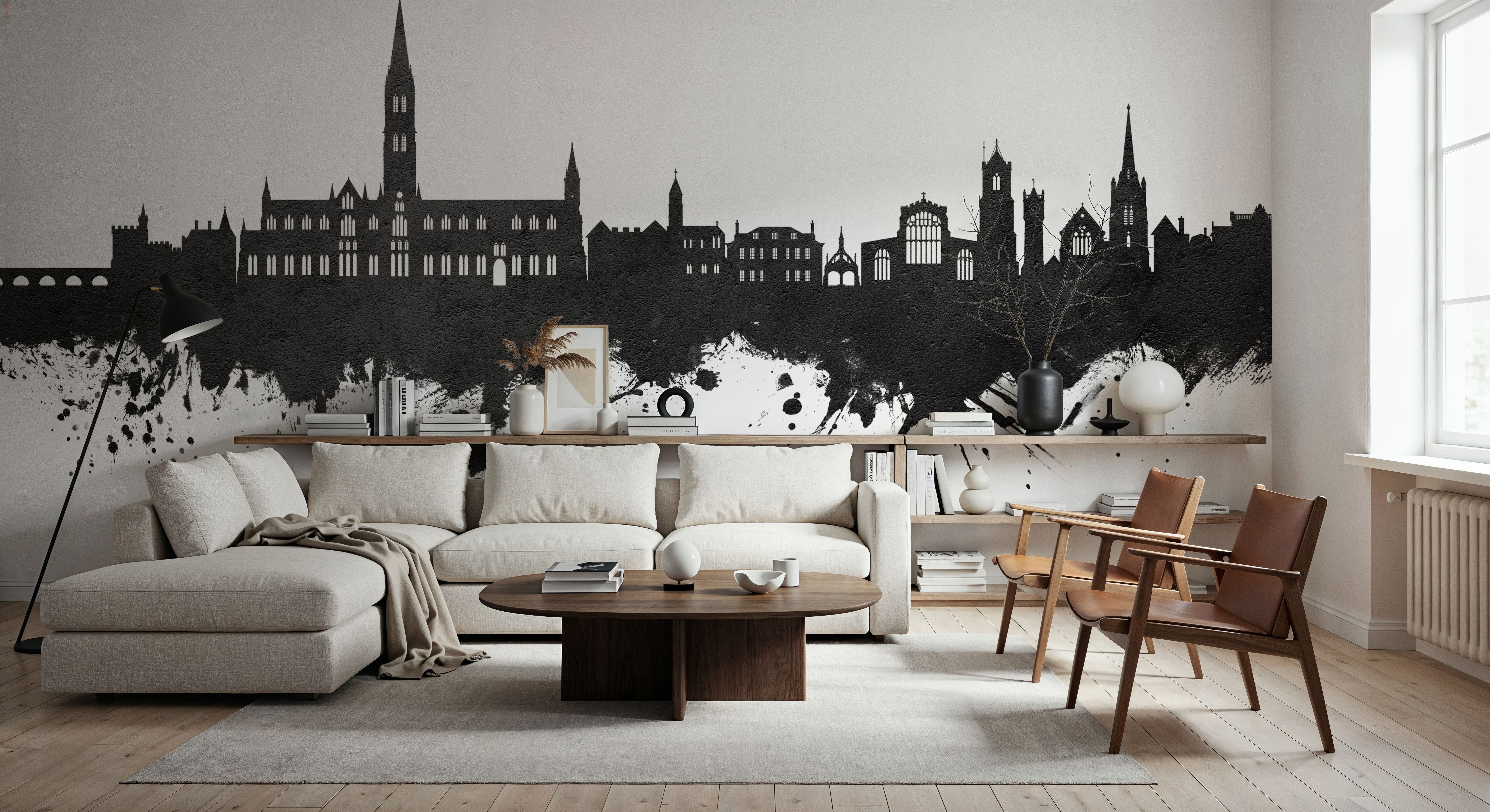 Salisbury England Skyline Black & White