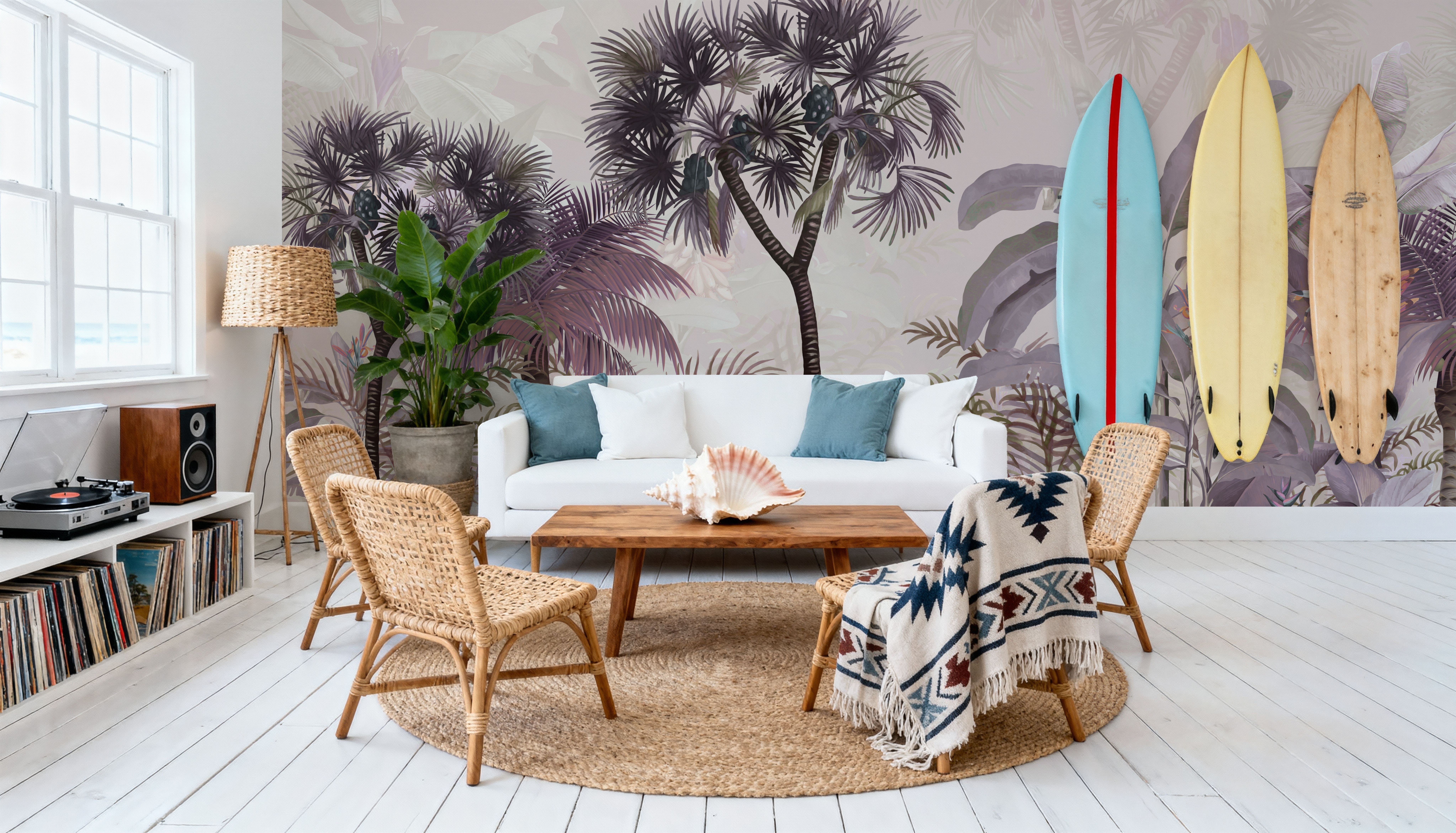 Tropical Forest Strolls Light Purple