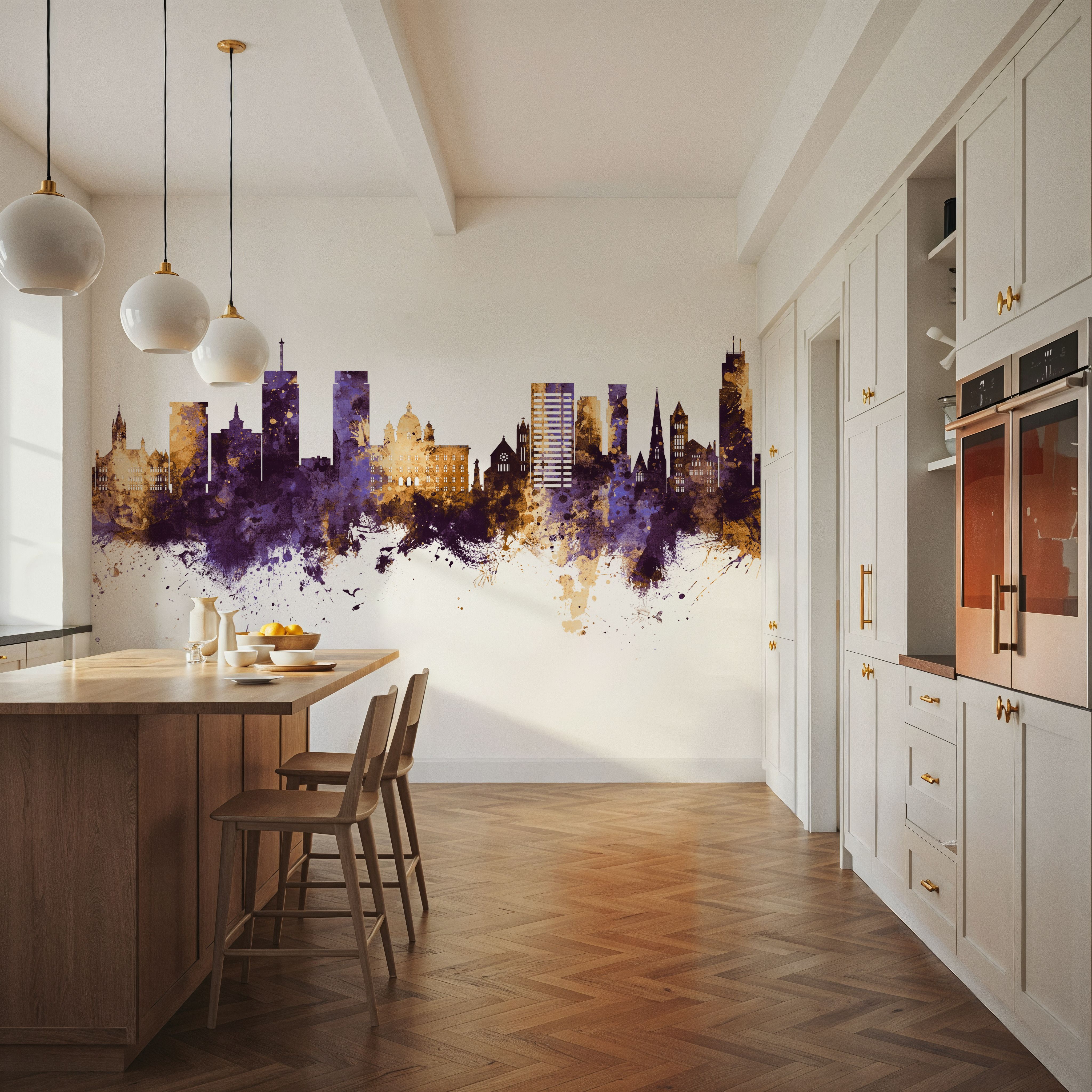 Syracuse New York Skyline Purple & Gold