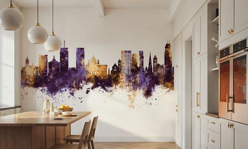 Syracuse New York Skyline Purple & Gold