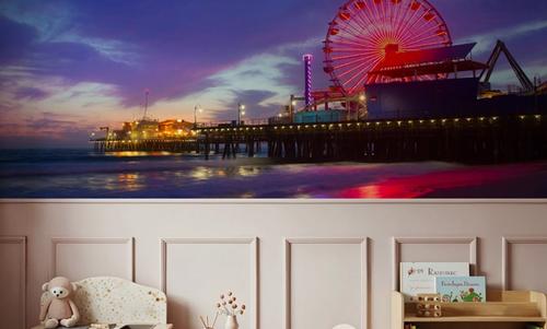 Santa Monica Pier Sunset Cloudy