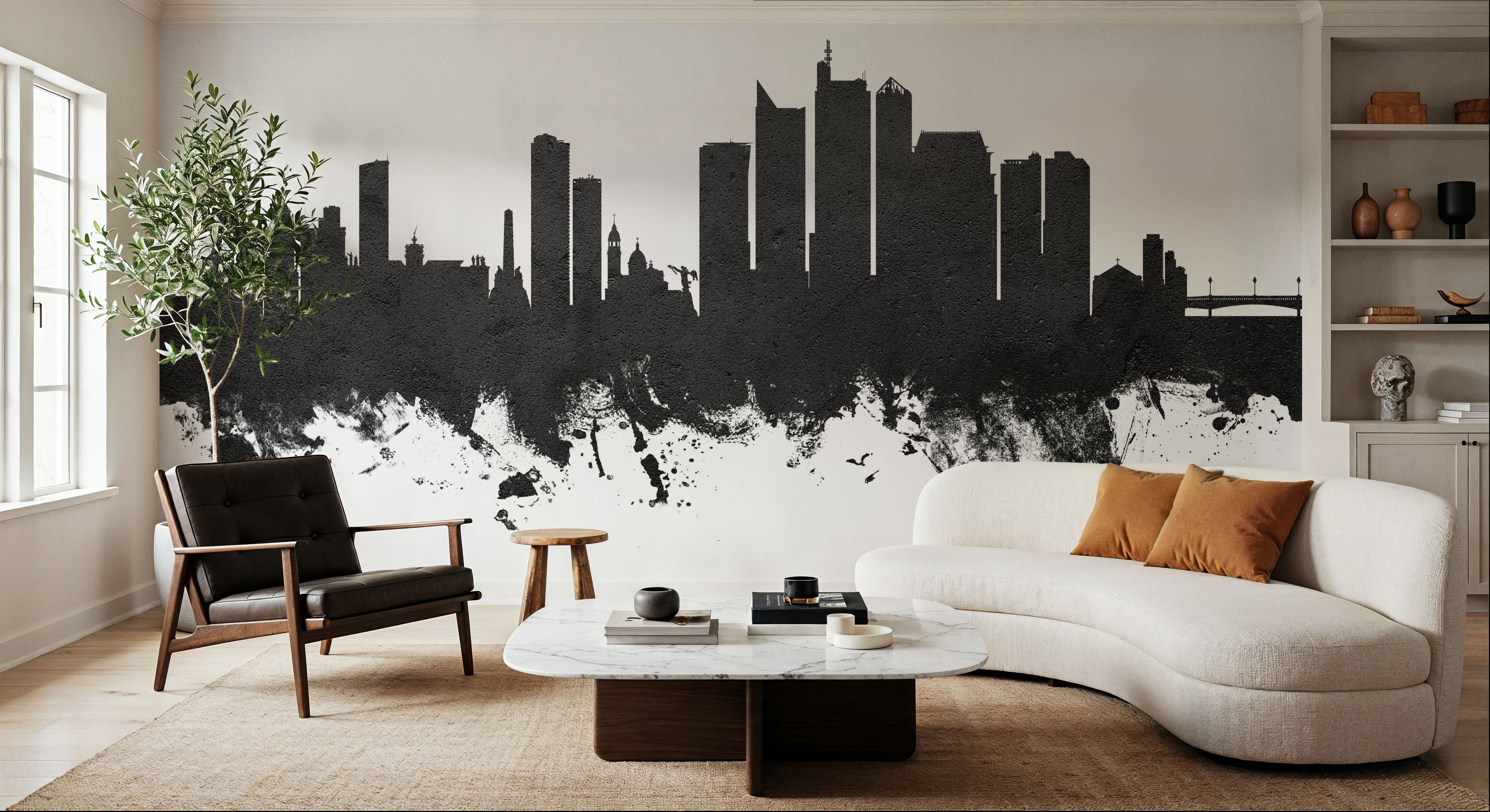 Manila Philippines Skyline Black & White, Wallpaper