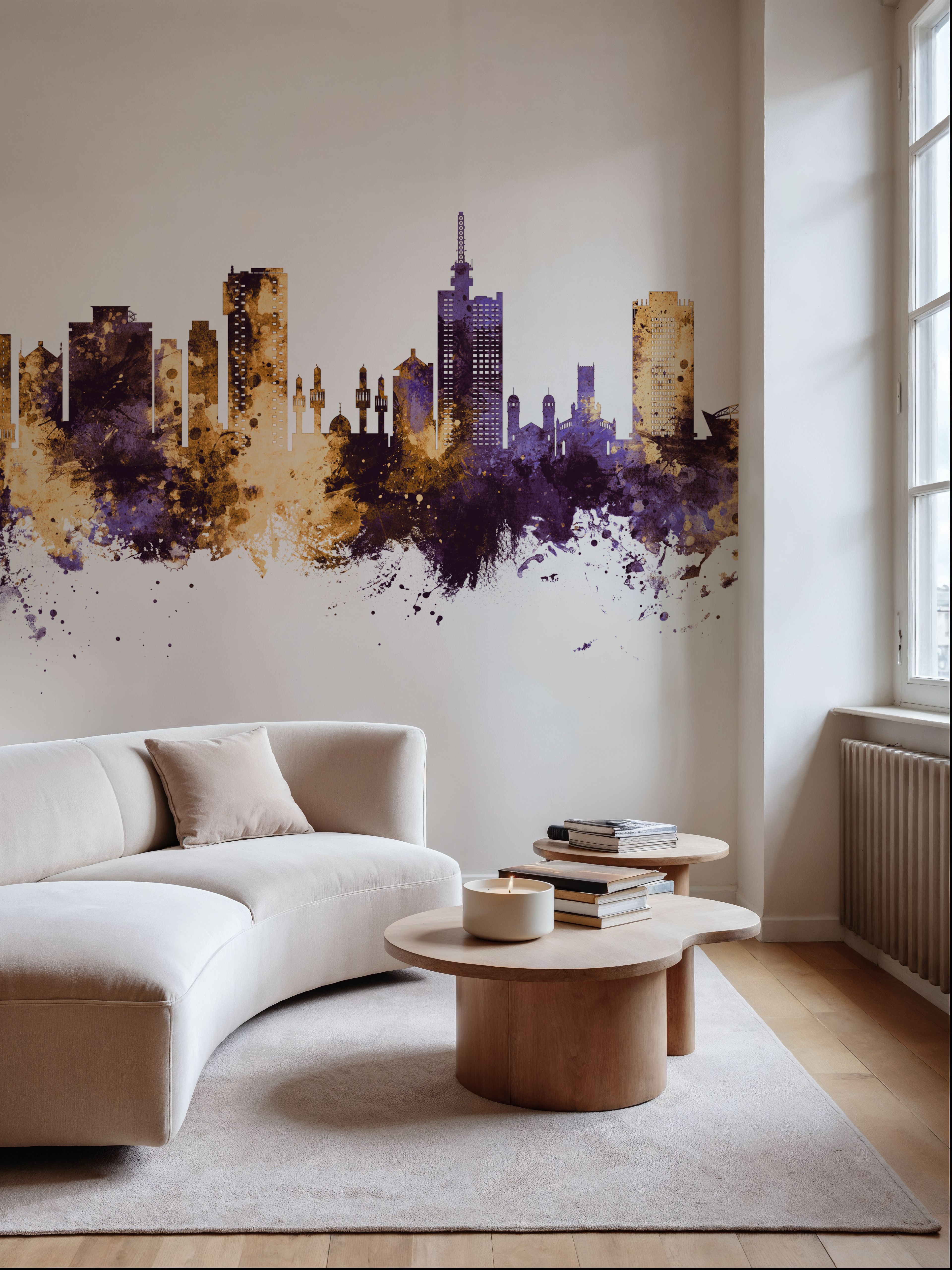 Lagos Nigeria Skyline Purple & Gold