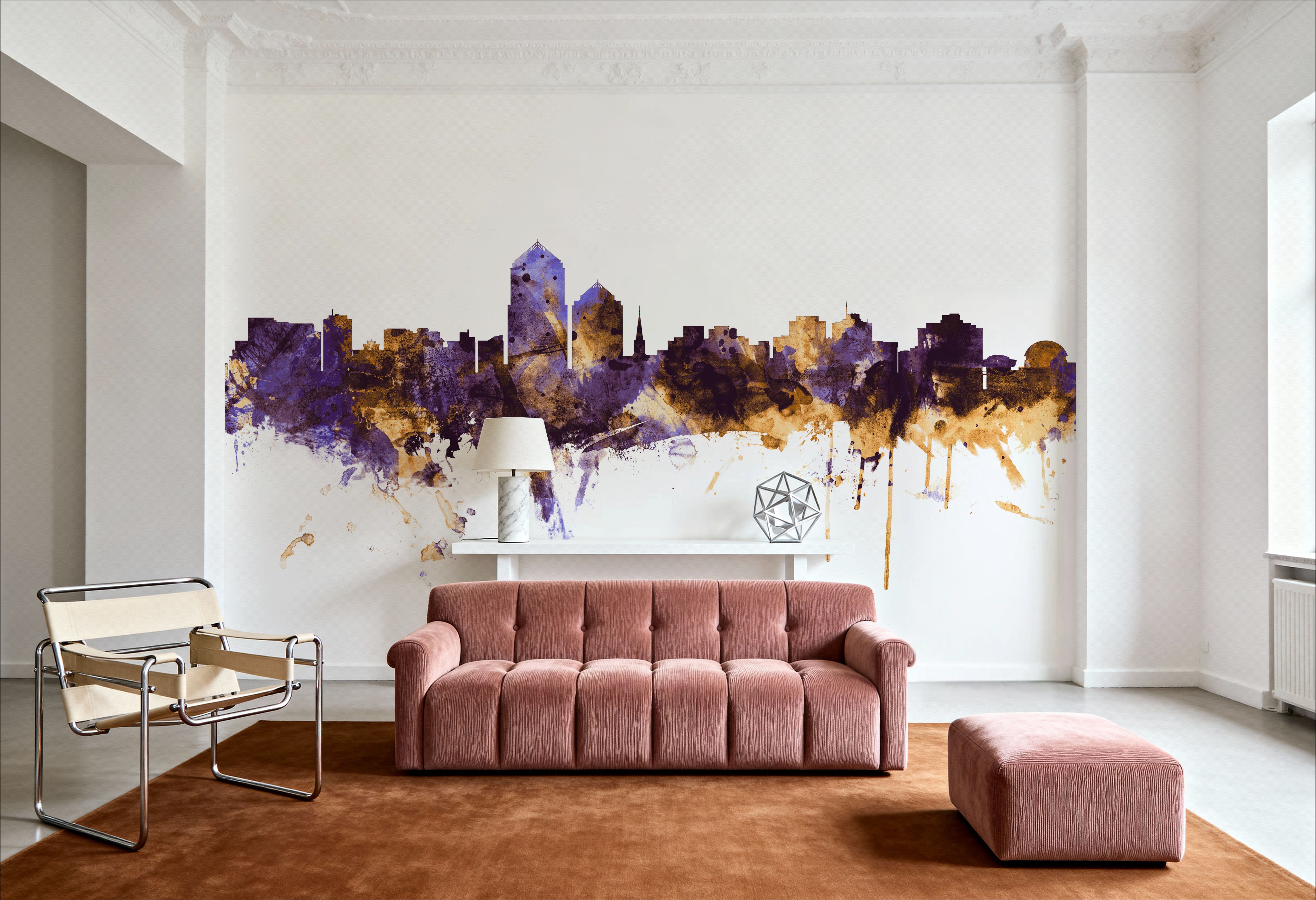 Albuquerque New Mexico Skyline Purple & Gold