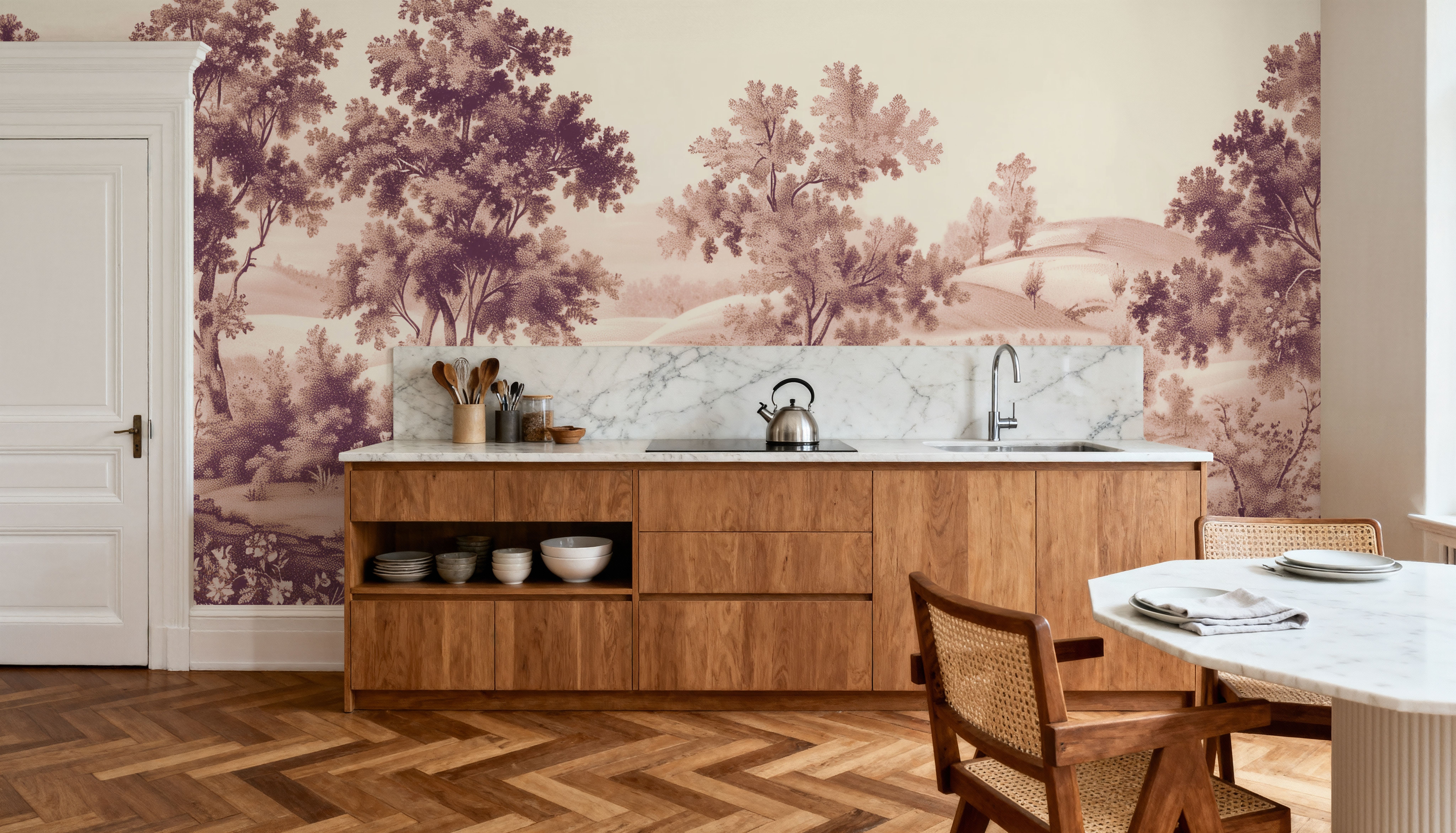 Pastoral Toile, Burgundy