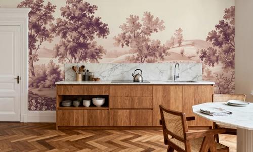 Pastoral Toile, Burgundy