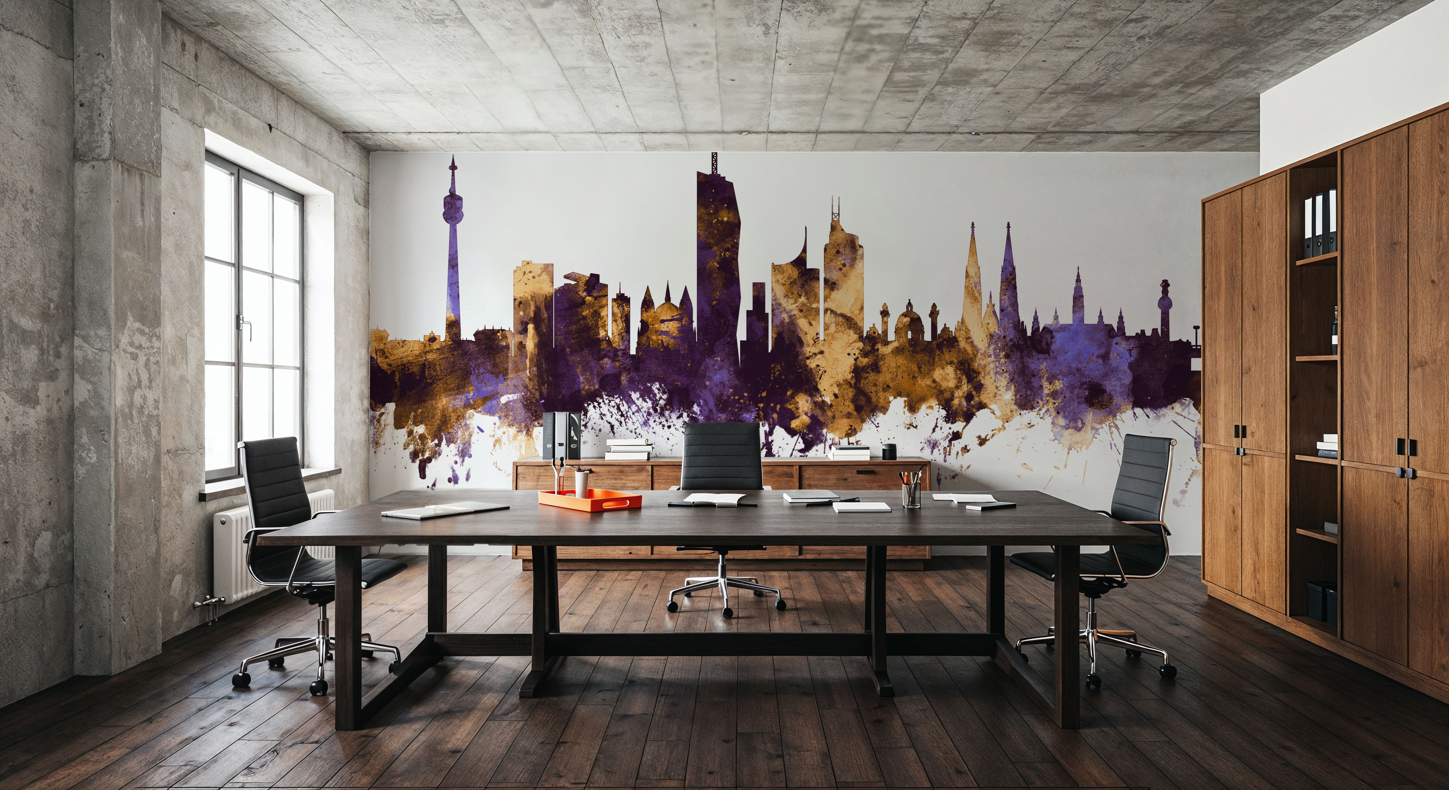 Vienna Austria Skyline Purple & Gold