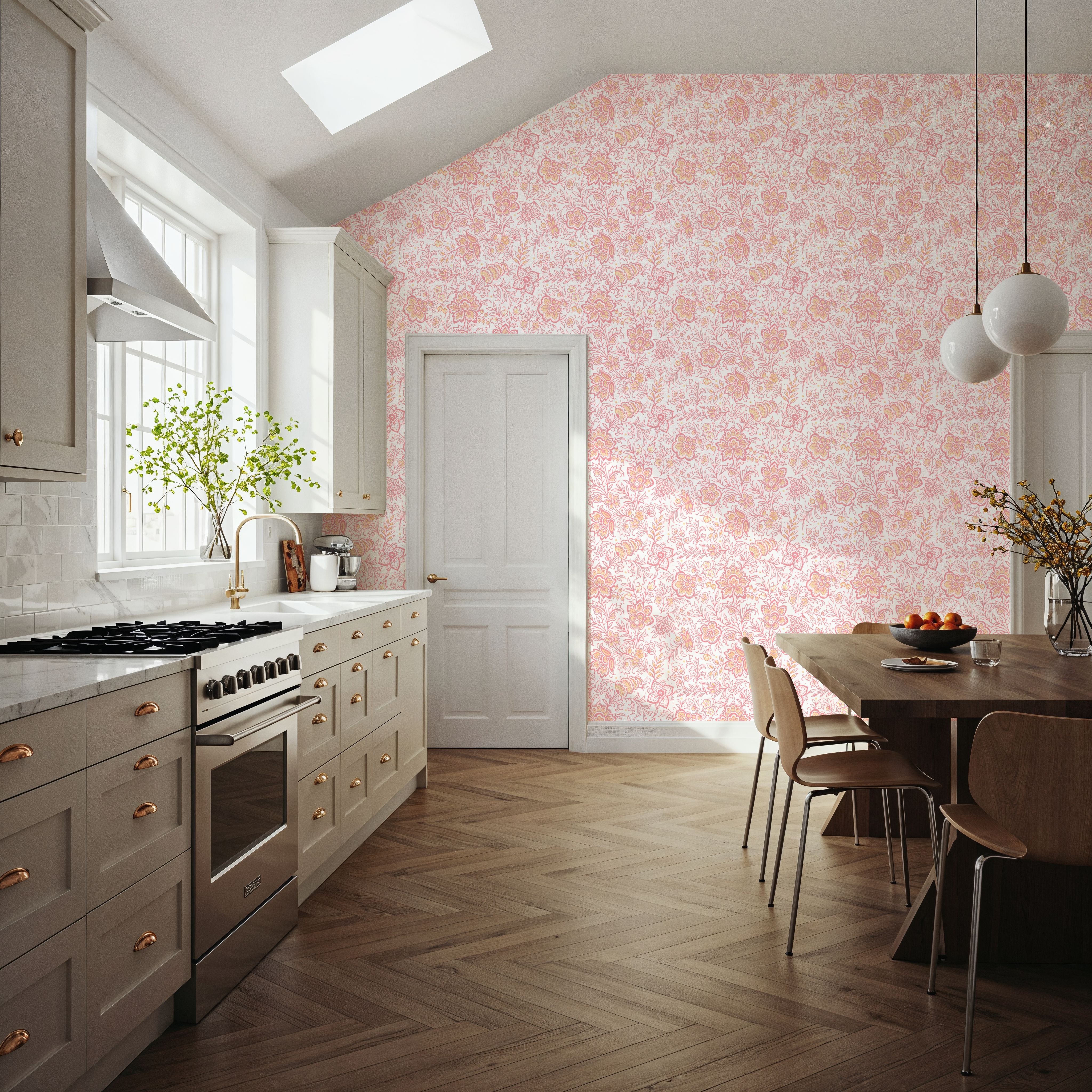 Kala Flowers Red on White