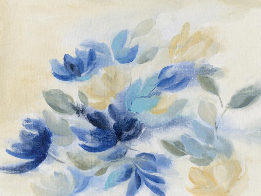 Sapphire Blue Floral I