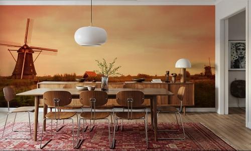Dutch Sunset Windmills