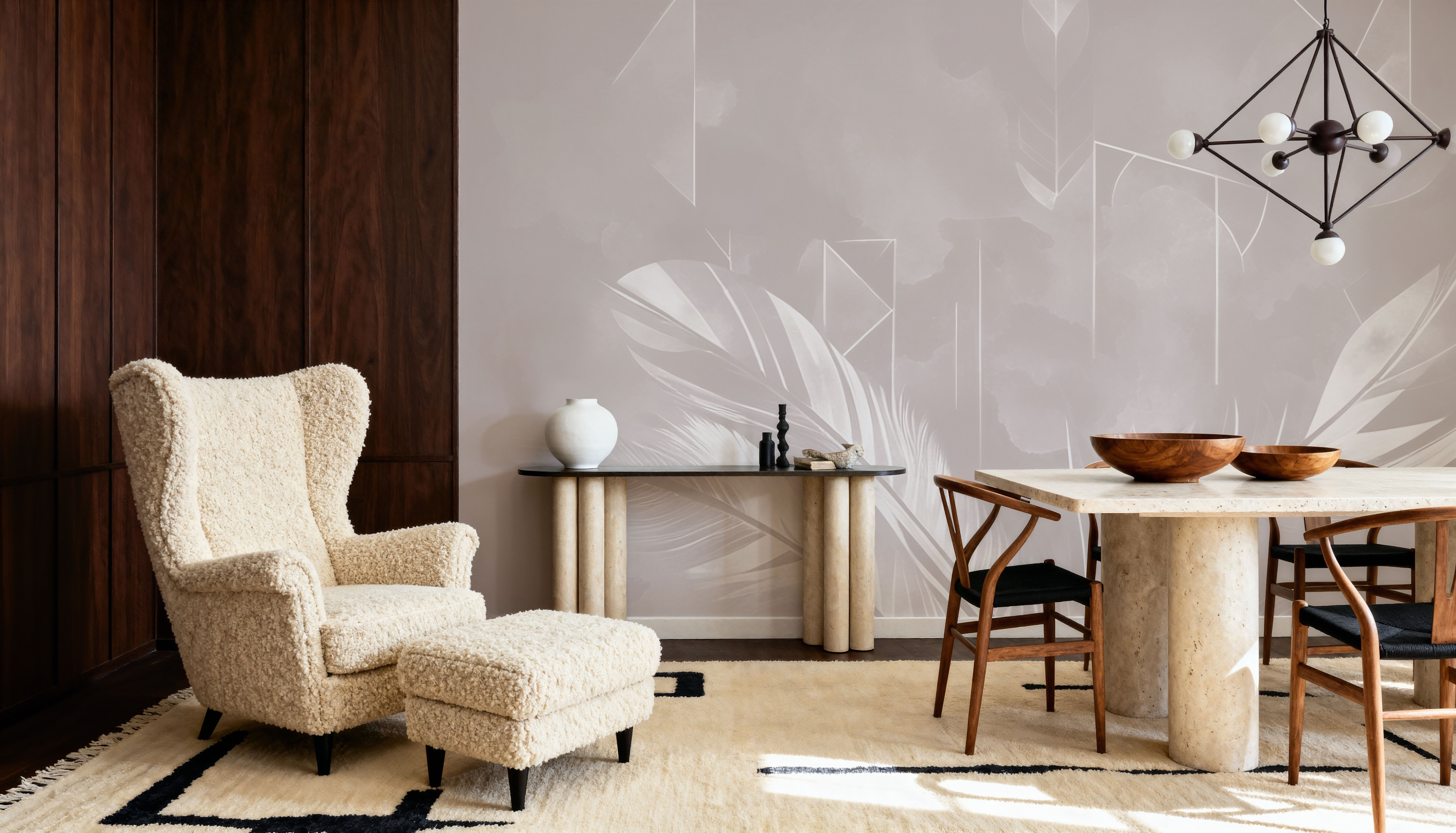 Solid Feather Geometry Warm