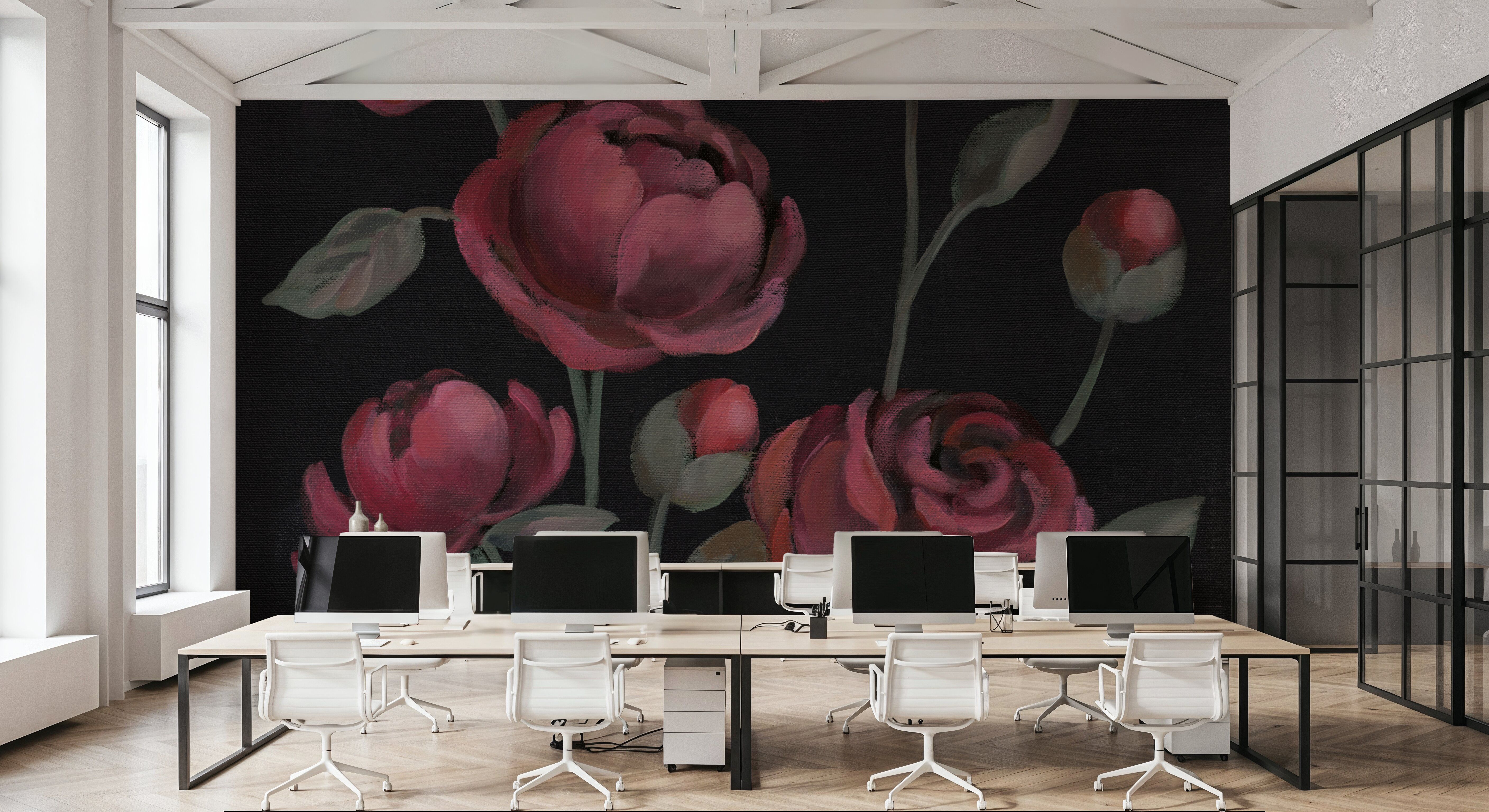 Burgundy Bloom II, Papel pintado