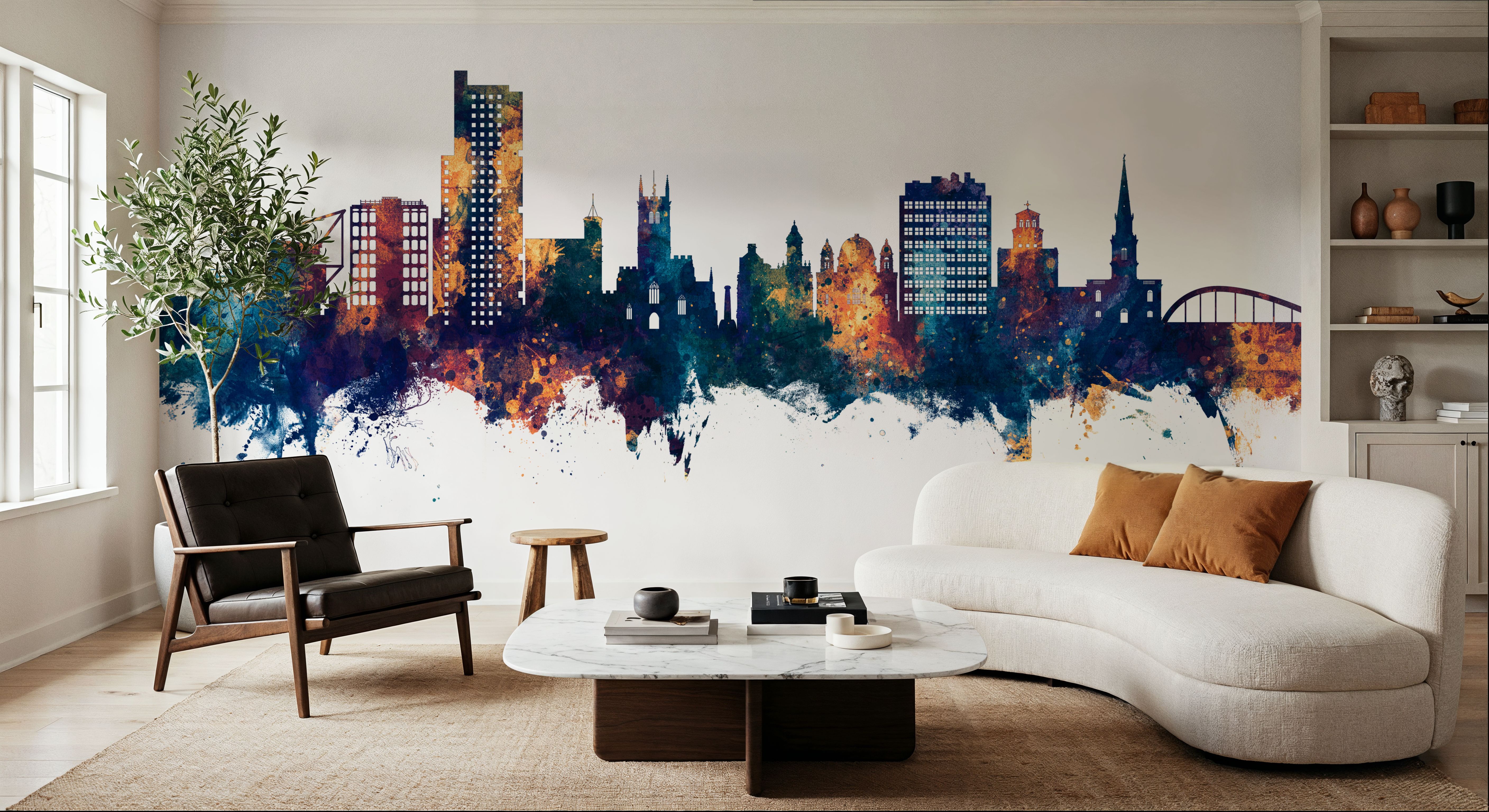 Wolverhampton England Skyline Blue & Bronze