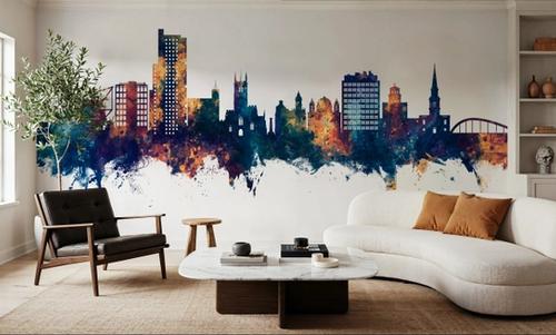 Wolverhampton England Skyline Blue & Bronze