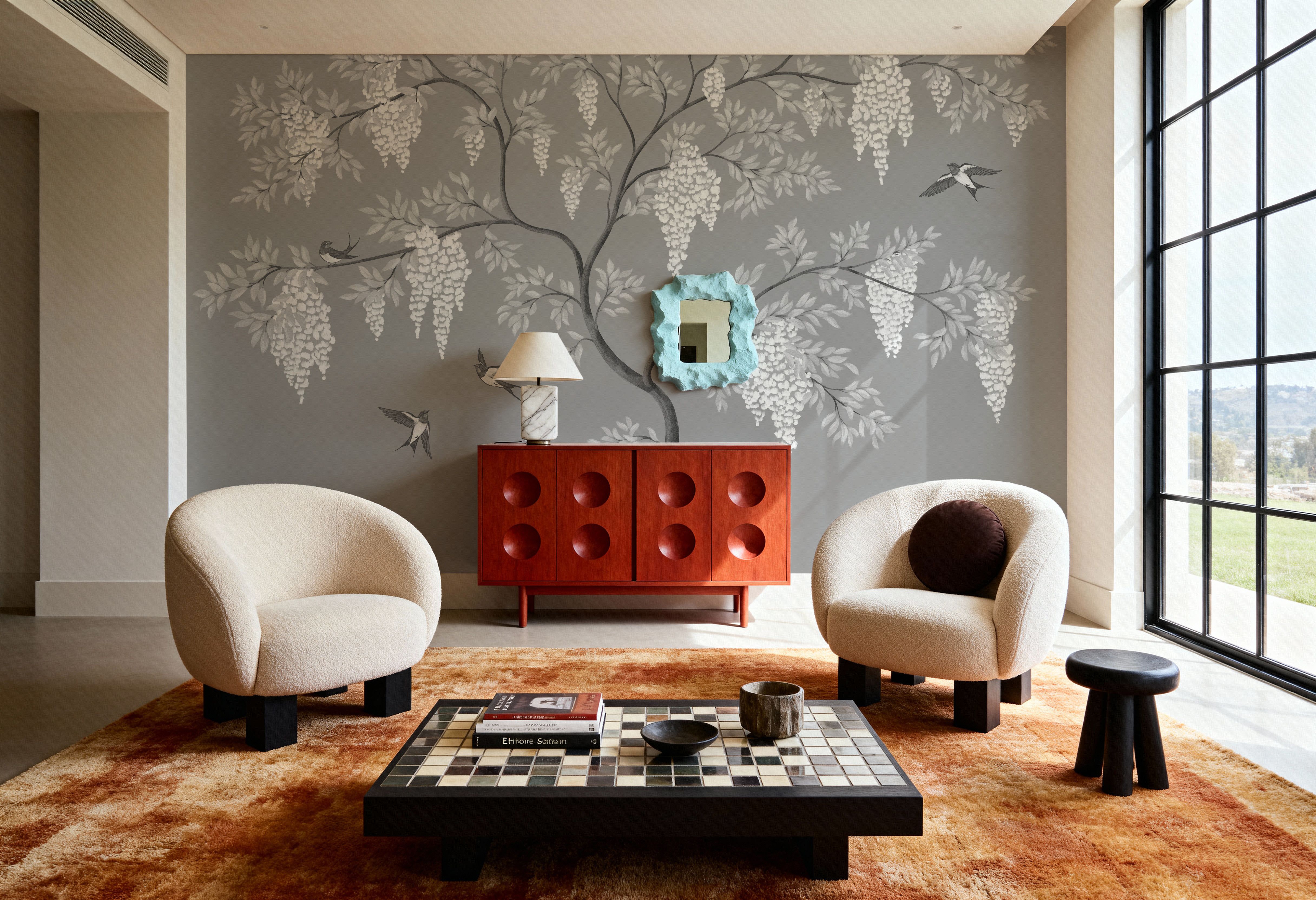 Beyond the Wisteria, Stone, Tapéta