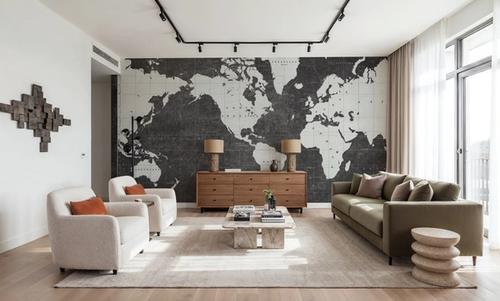 Blueprint World Map Gray
