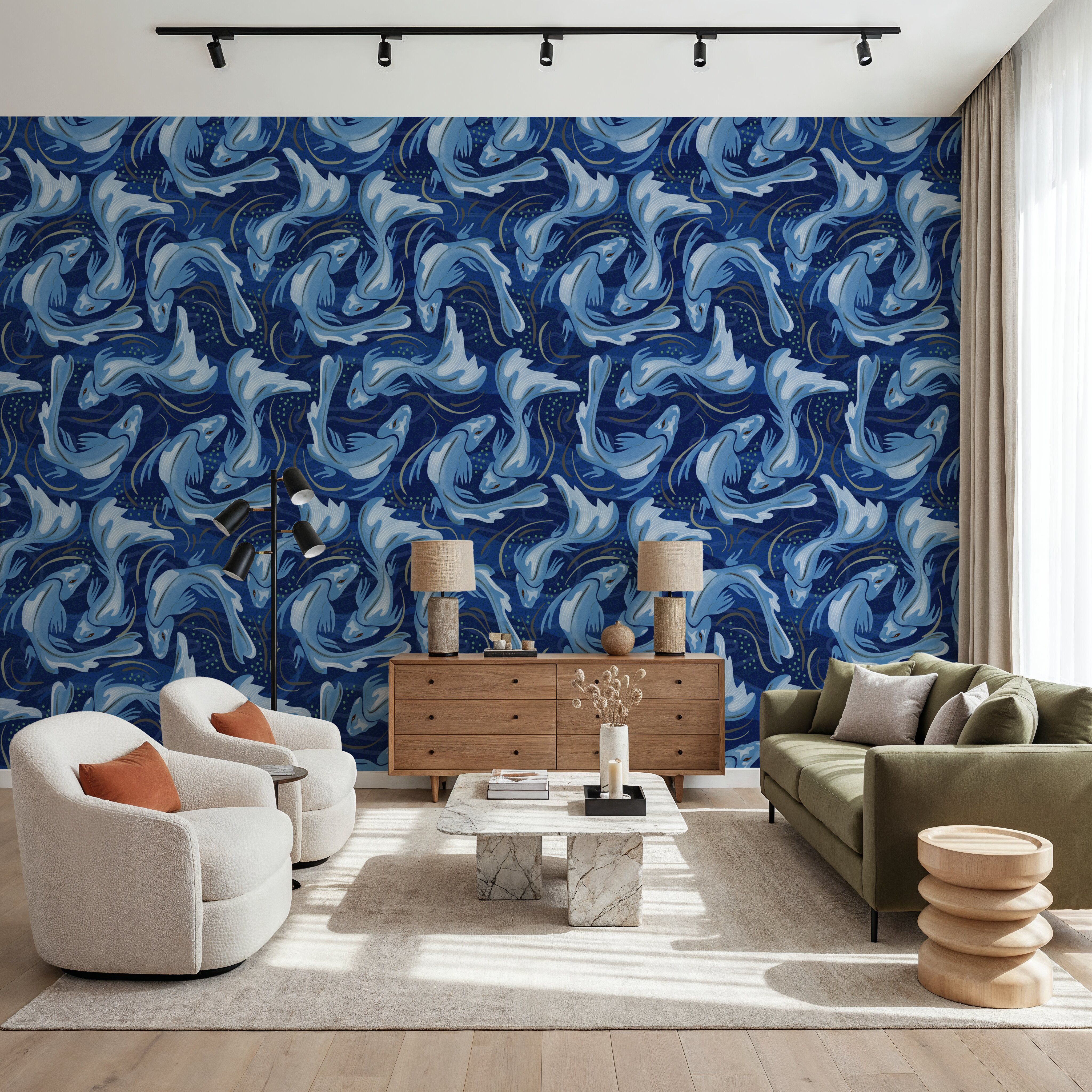 Koi Fish, Denim