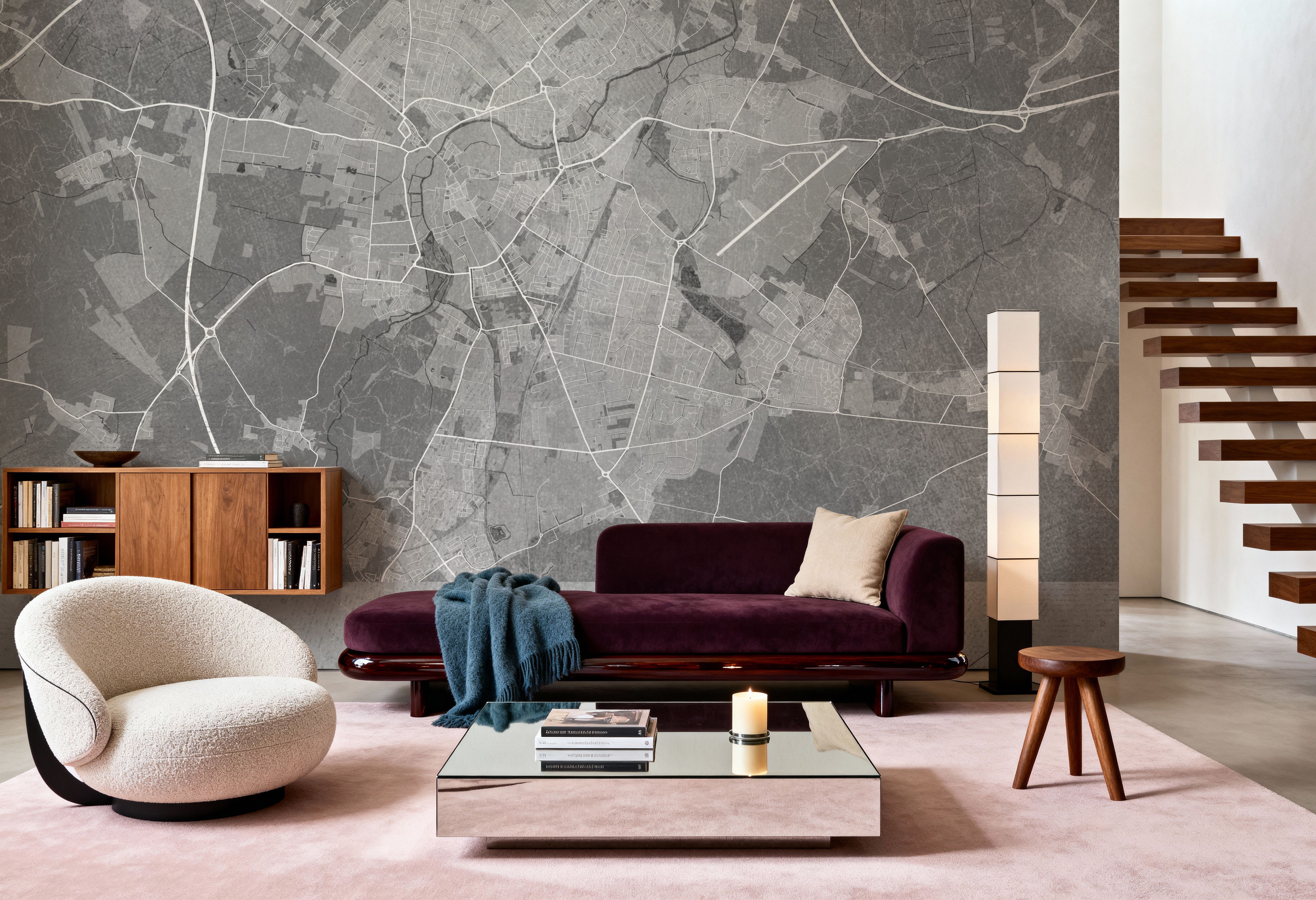 Cambridge Grey, Behang