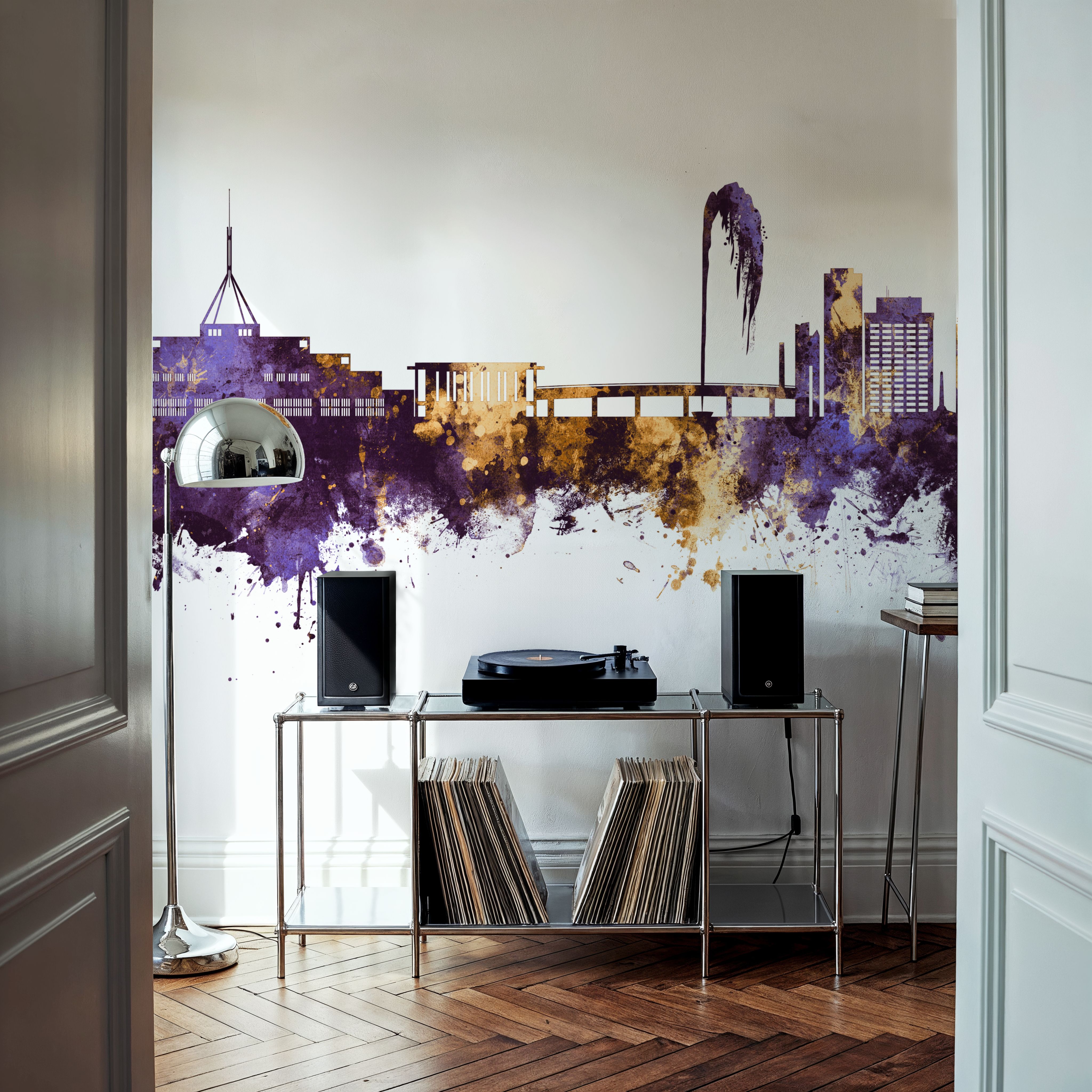 Canberra Skyline Purple & Gold