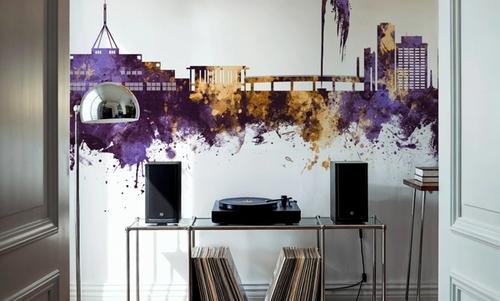 Canberra Skyline Purple & Gold