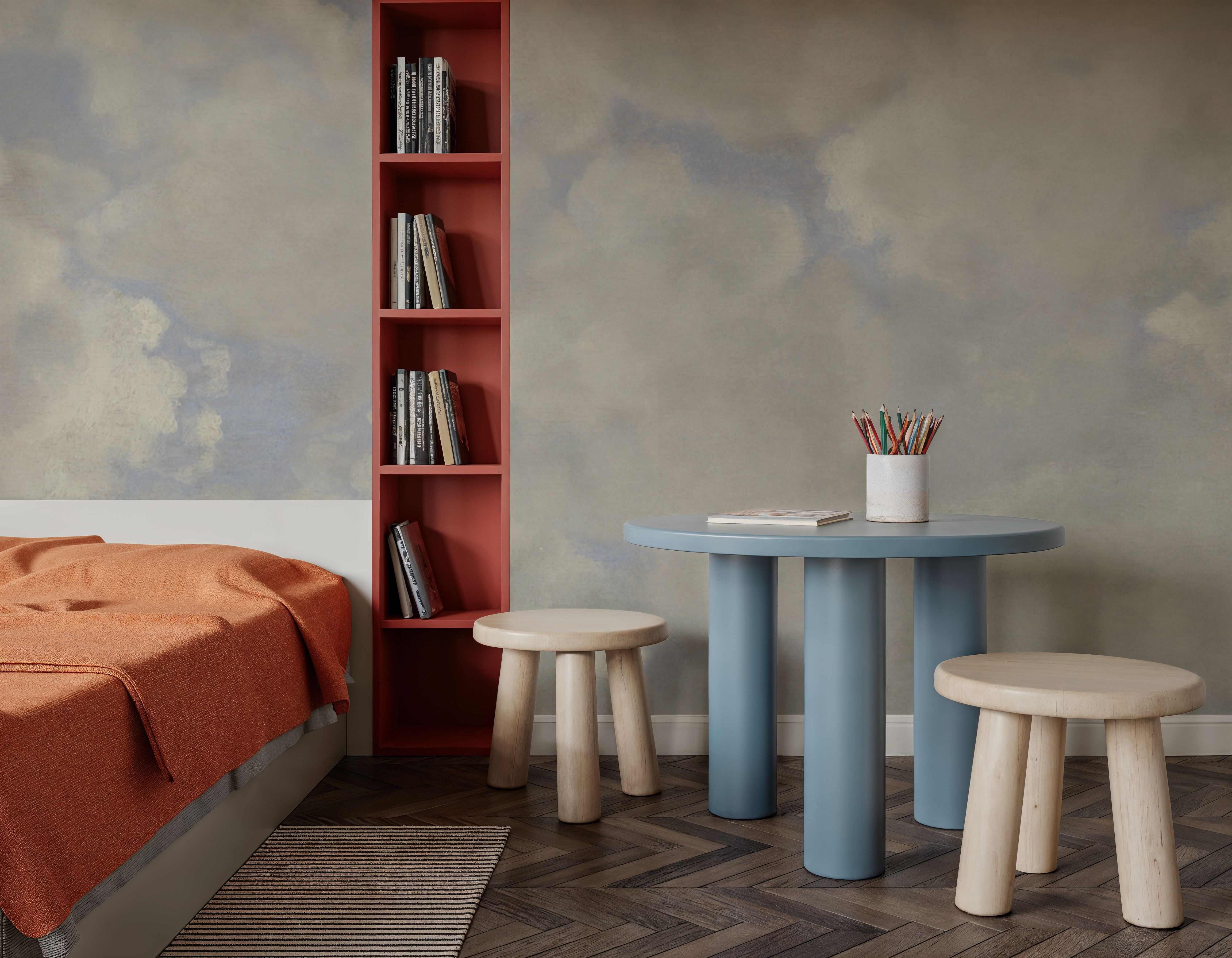 Painted Dreamy Clouds, Vintage