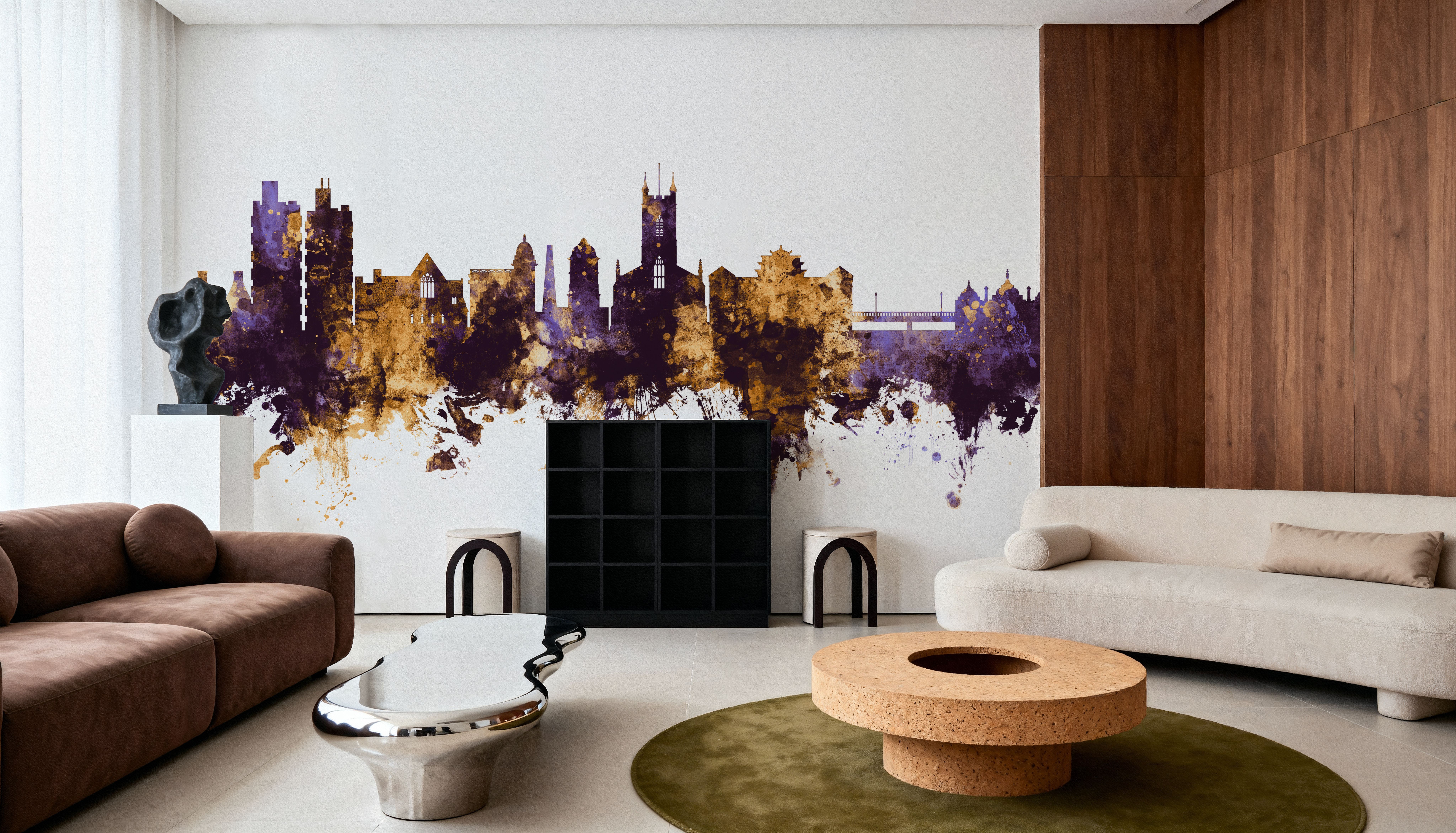 Stoke-on-Trent Skyline Purple & Gold, Wallpaper