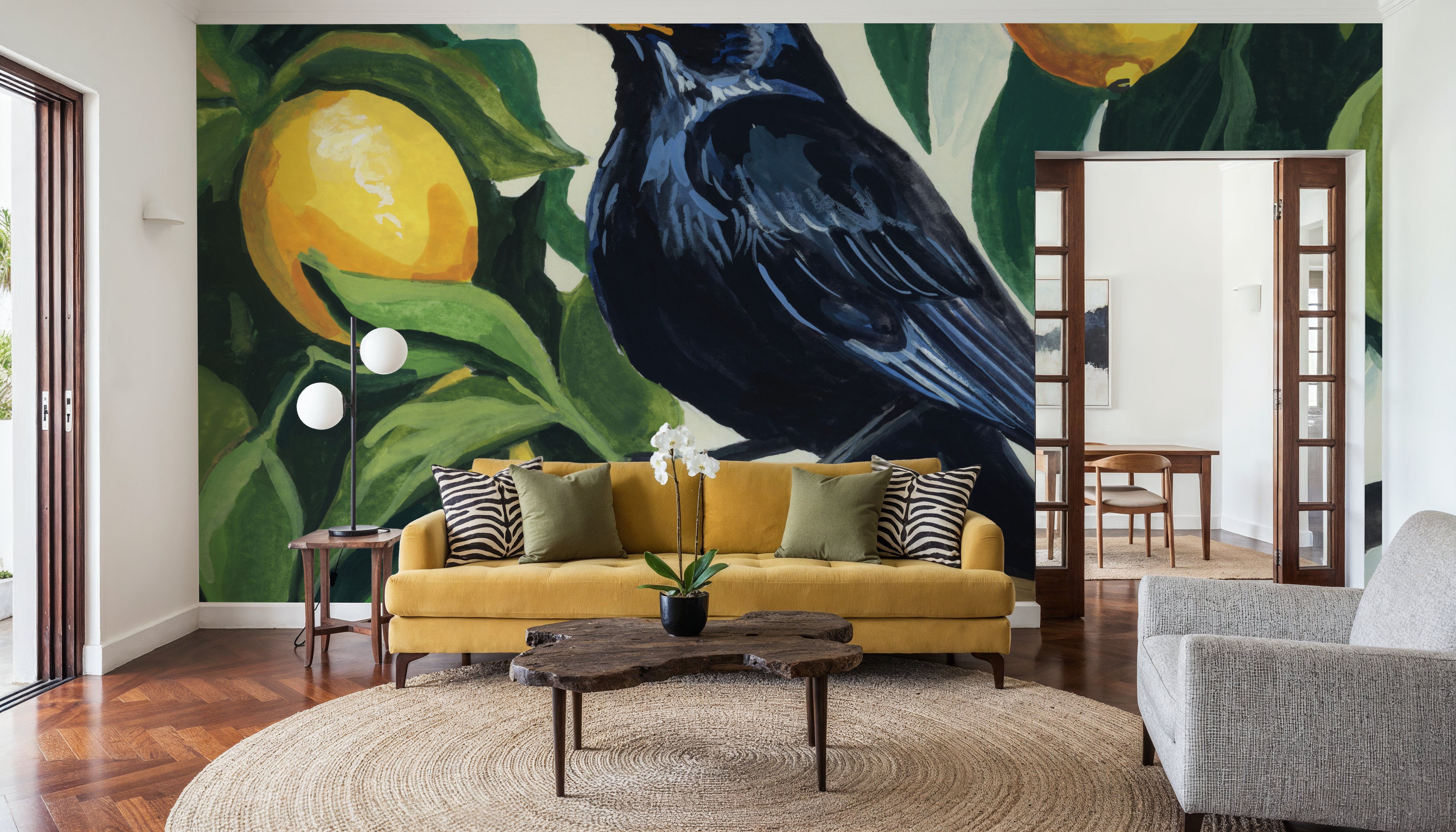 Bird with Lemon Branch