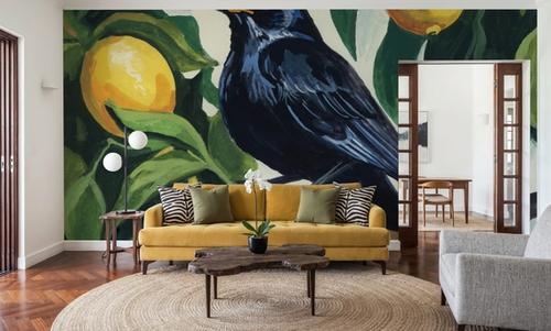 Bird with Lemon Branch