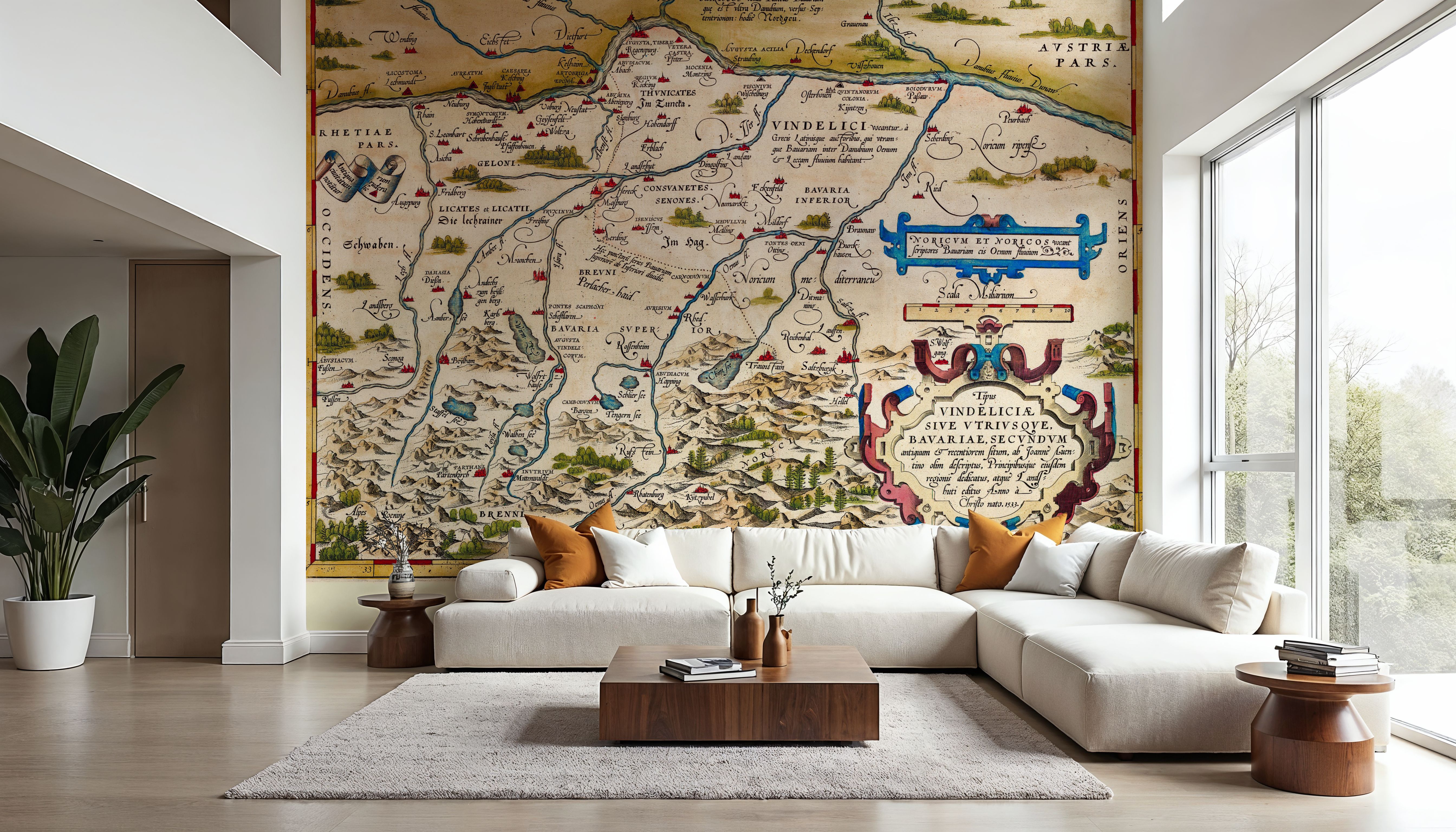 Old Map of Bavaria, Germany, 1570