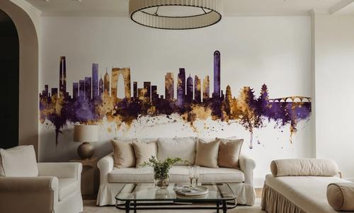 Suzhou China Skyline Purple & Gold