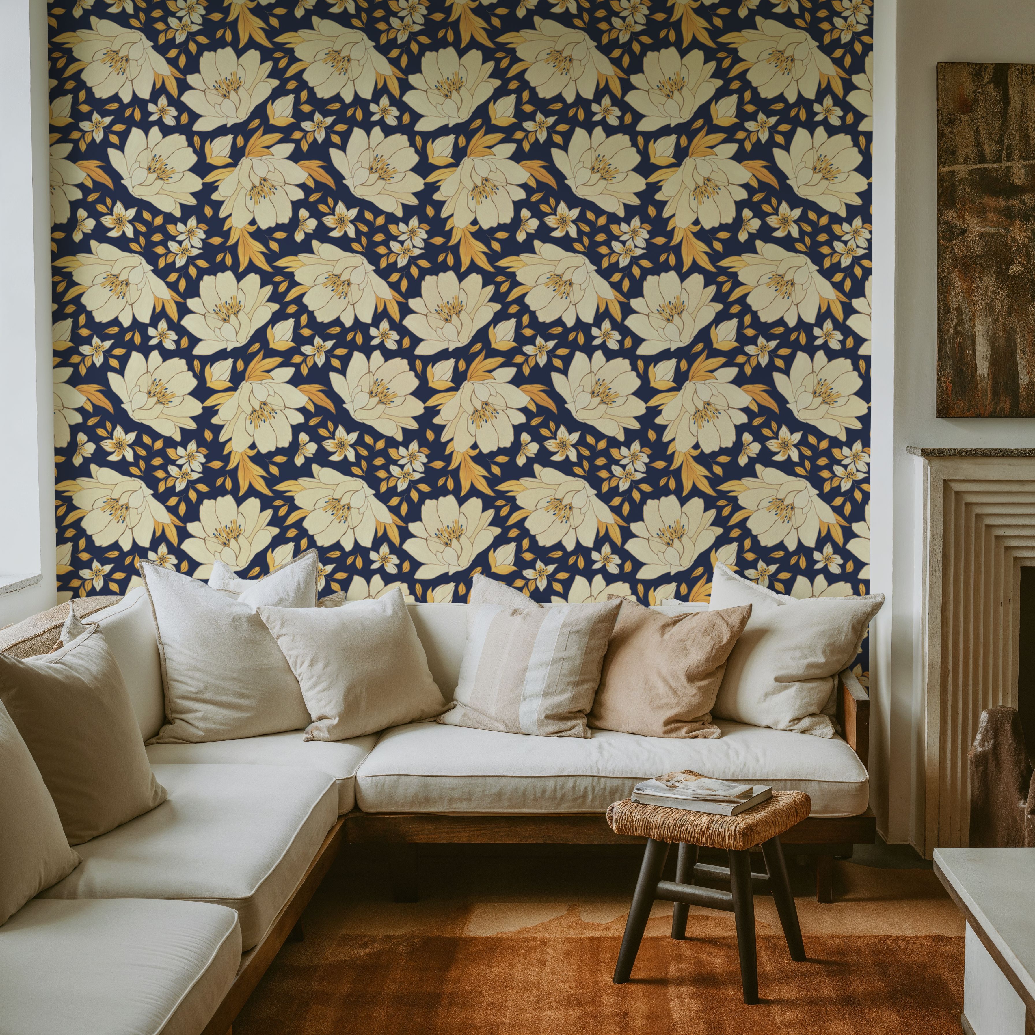 Cream Magnolia, Carte da parati