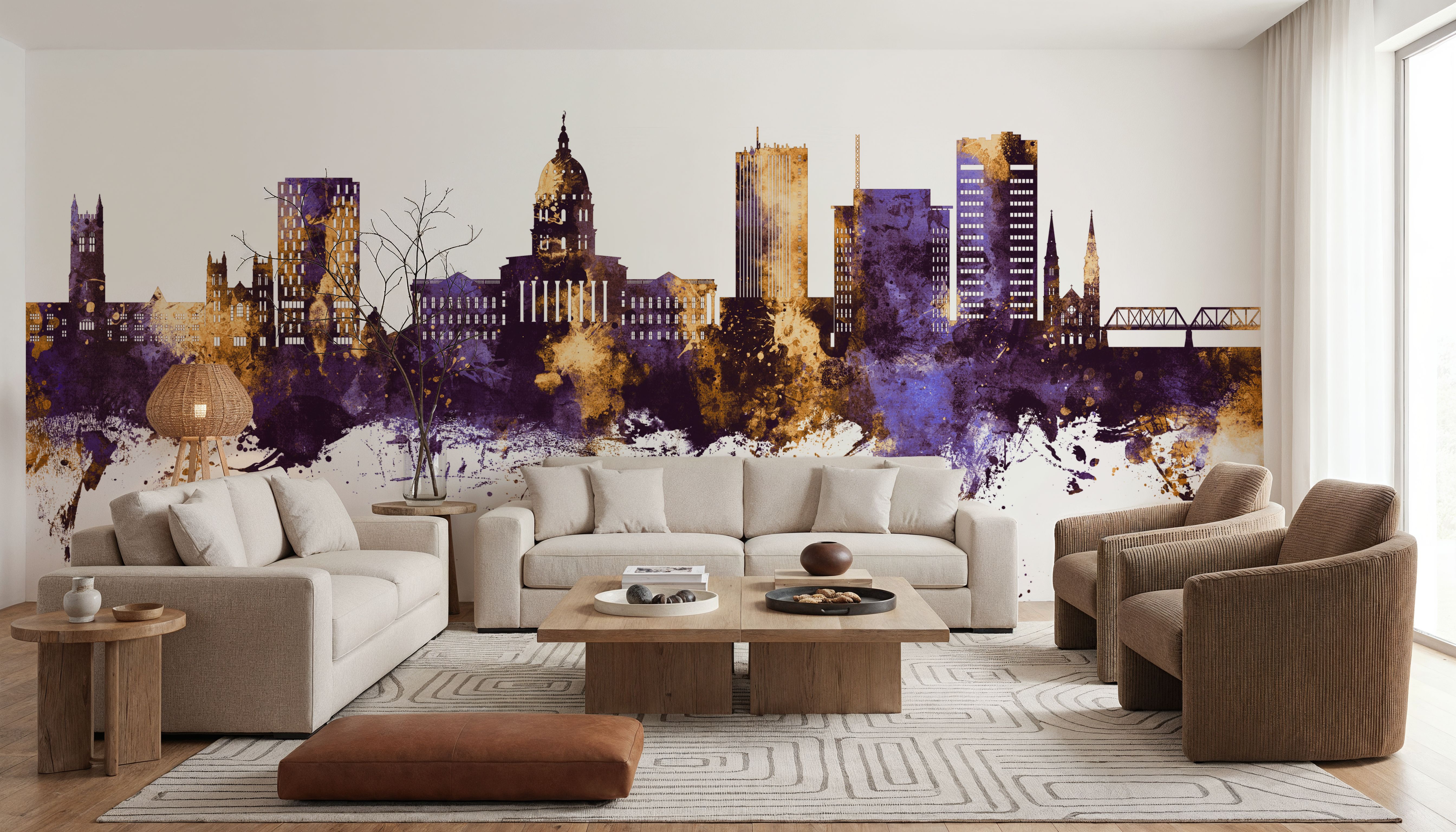 Topeka Wyoming Skyline Purple & Gold