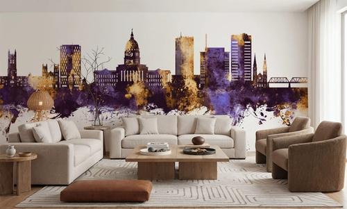 Topeka Wyoming Skyline Purple & Gold